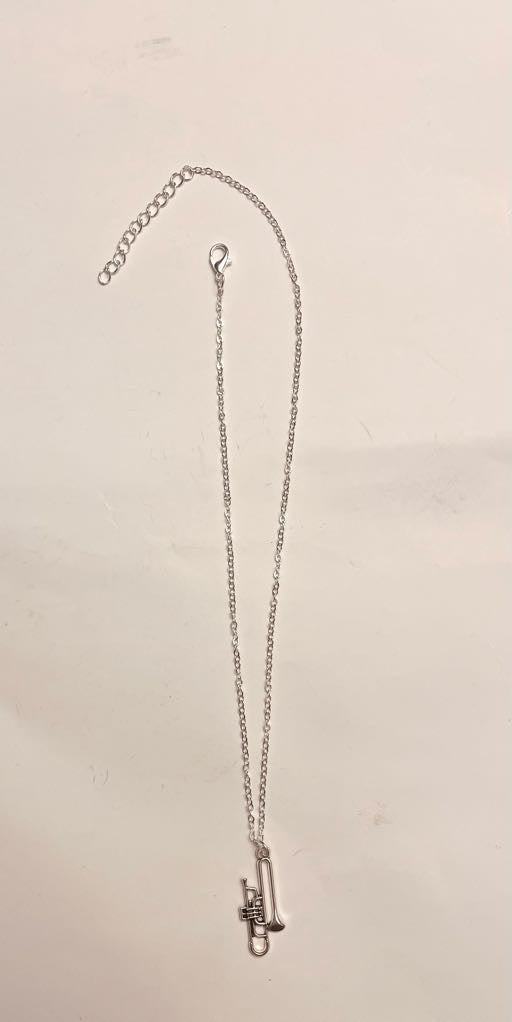 Trumpet Necklace Instrument Charm Music Necklace Silver Imitation