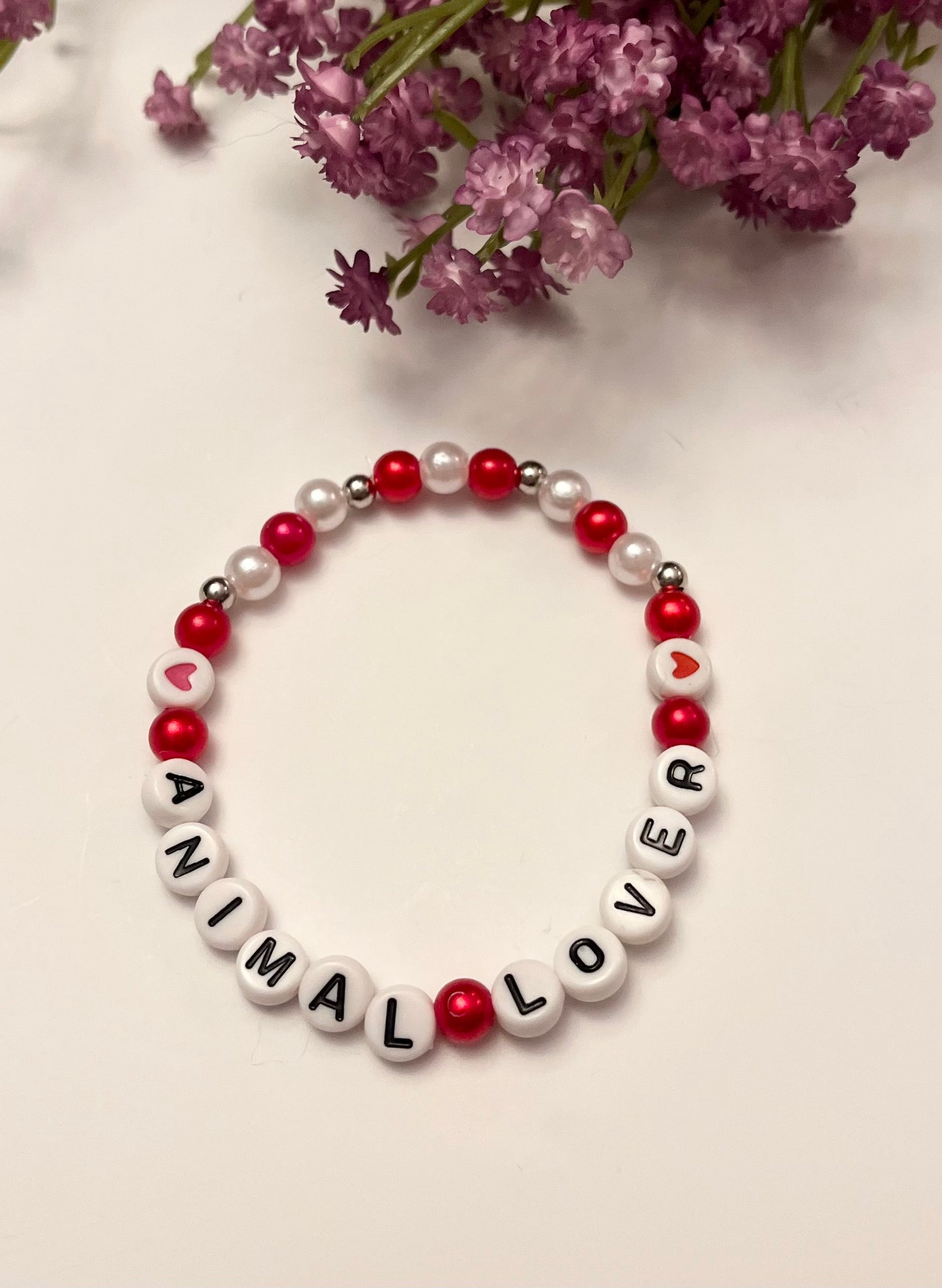 Vegan armband pärlat armband Djurvän handgjorda smycken med bokstäver Present till aktivist  