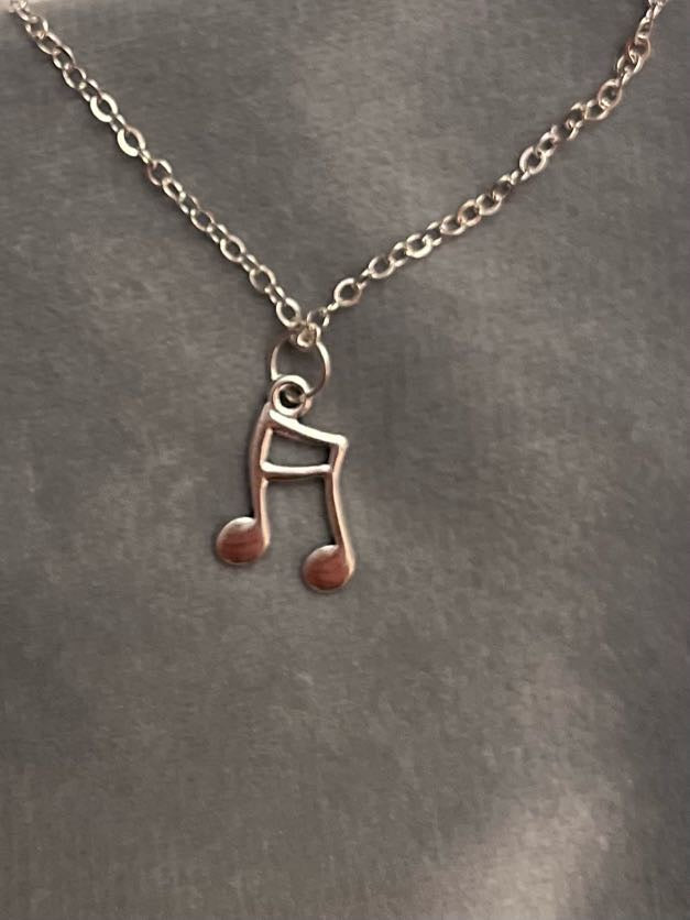 Musical Note Necklace Note Charm Music Necklace for Music Lover Gift Silver Imitation