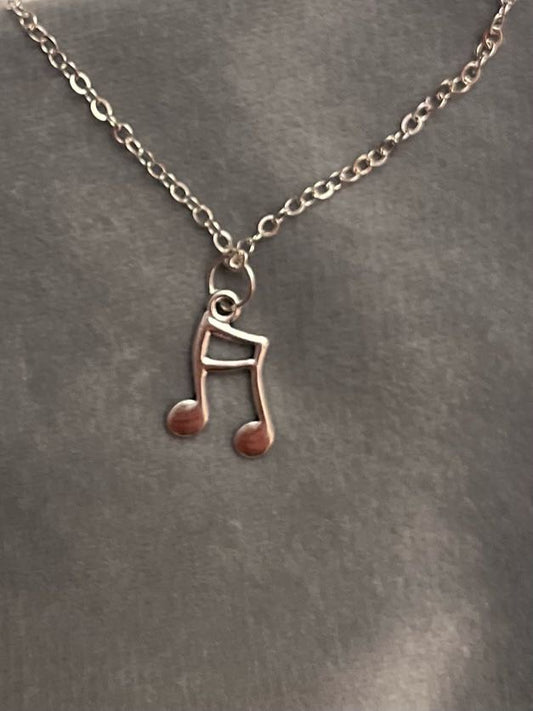 Musical Note Necklace Note Charm Music Necklace for Music Lover Gift Silver Imitation
