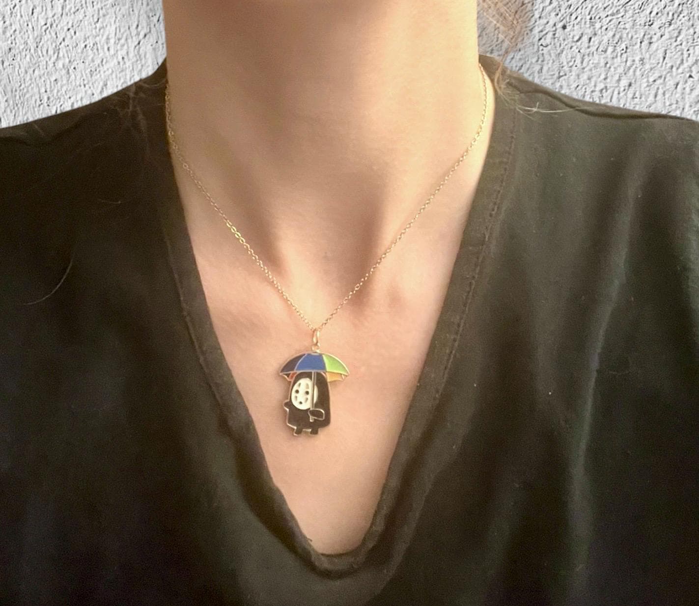 Halsband Faceless Studio Ghibli halsband Kaonashi smycken No face halsband för Ghibli-älskare present sött Ghibli-hänge 