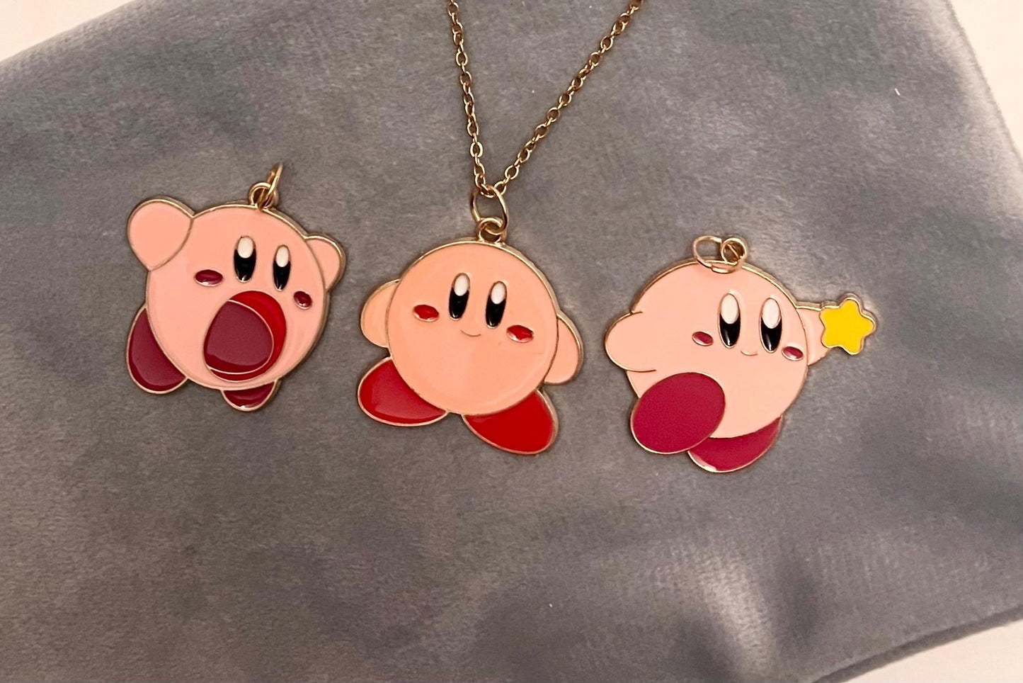 Nintendo Kirby Halsband för Retro Gamer Present Tv-spel Smycken Kirby Berlock Nintendo Hängsmycke Kirby Smycken Guld Halsband