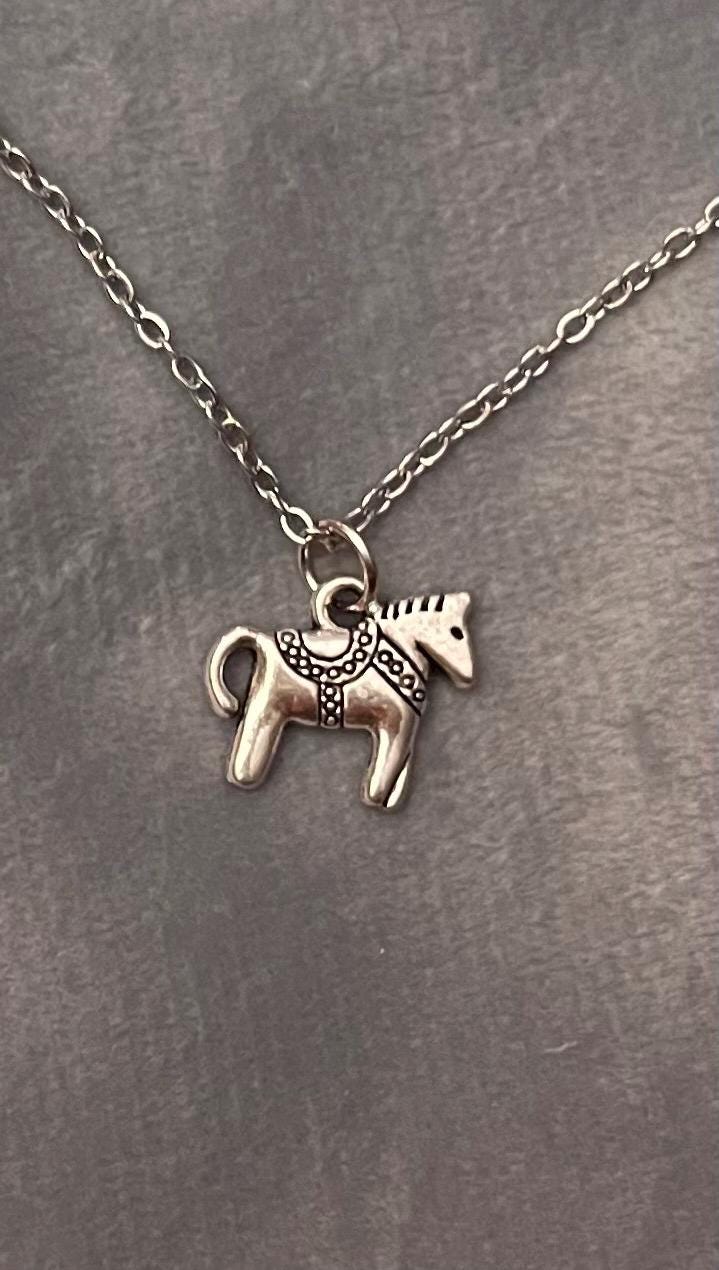 Dalahäst Halsband Silver Imitation Svensk Souvenir