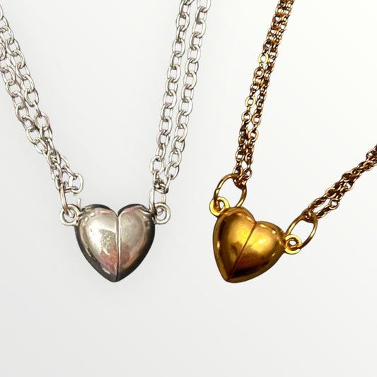 Magnetic Heart Necklace for Couples and Best Friends Necklace Silver Imitation Jewelry Friendship Necklace