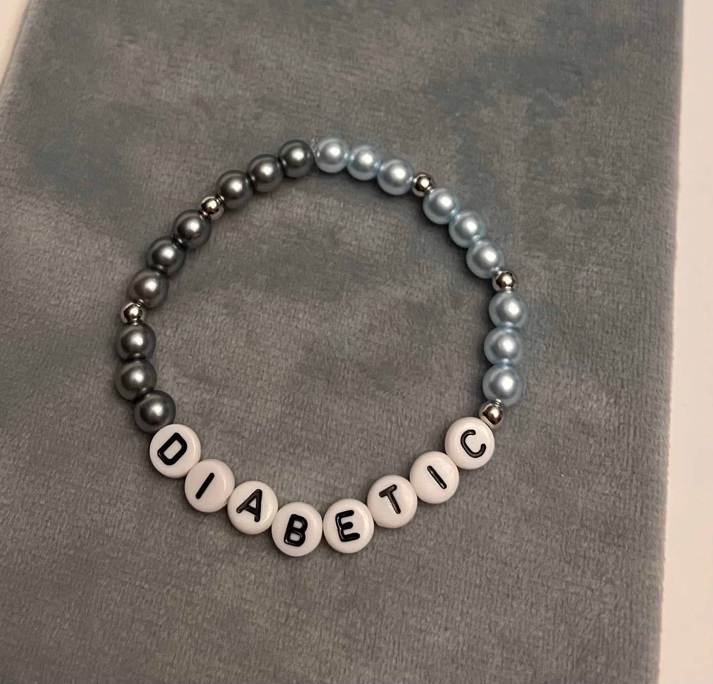 Diabetes Bracelet Diabetic Beaded Bracelet for Diabetes Awareness Elastic Bracelet Diabetes Jewelry