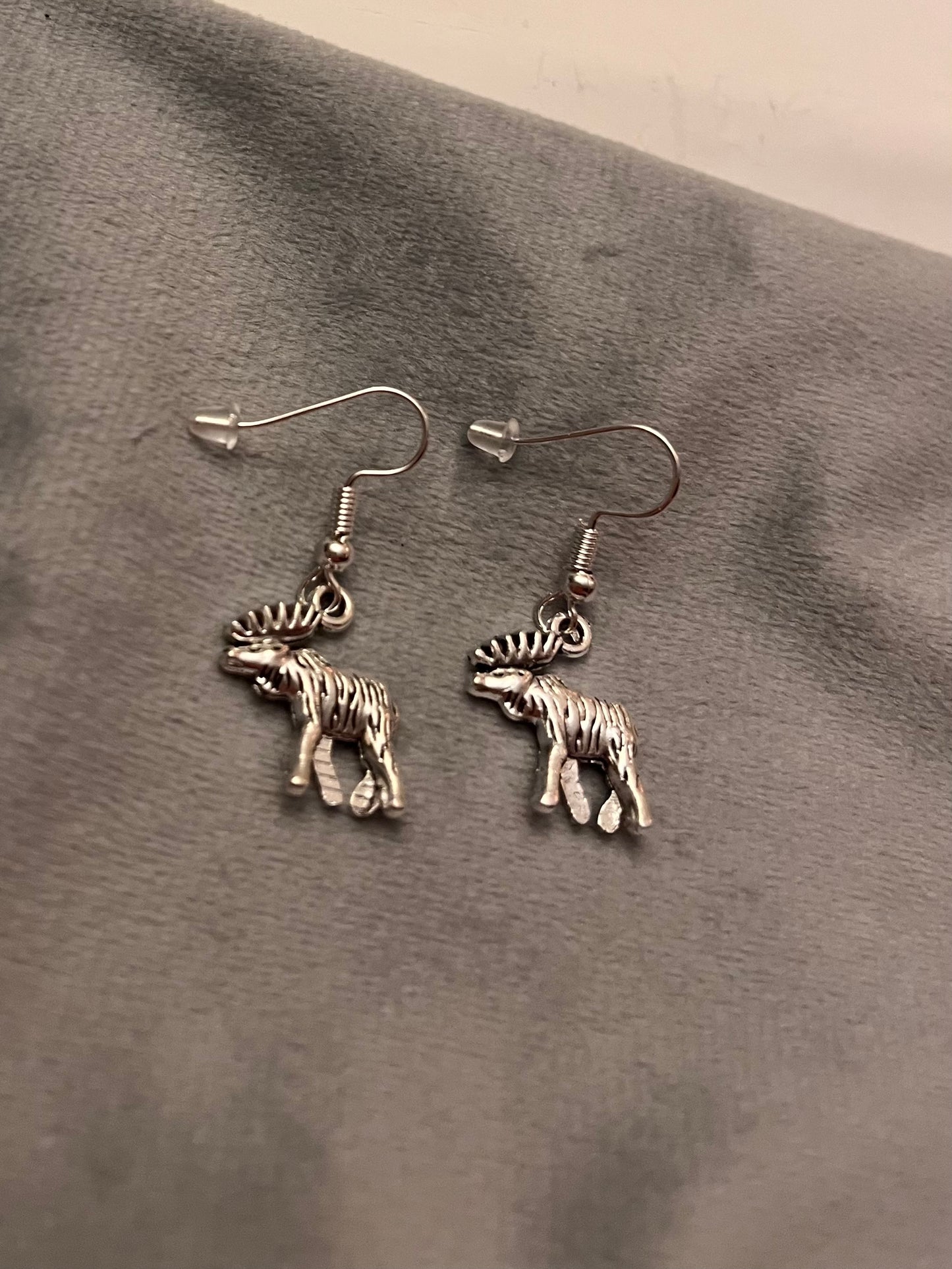 Moose Earrings Silver Imitation Swedish Souvenir