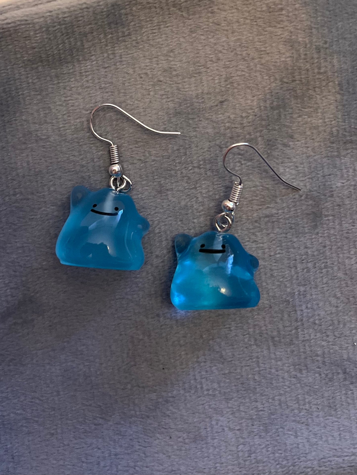 Luminous Ditto Earrings Pokémon Jewelry Gaming Gift for Pokémon Nerd Shiny Ditto Pokopia Drop Dagle Earrings Nintendo Glow in the dark