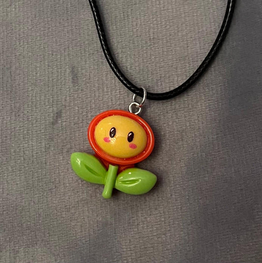 Eldblomma halsband Fireflower Nintendo present Retro Gamer Super Mario-halsband Tv-spel 