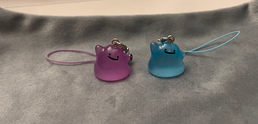 Luminous Ditto Phone Charm Pokémon Jewelry Ditto Keychain Pokémon Shiny Ditto Phonestrap for Pokémon Fan Gift