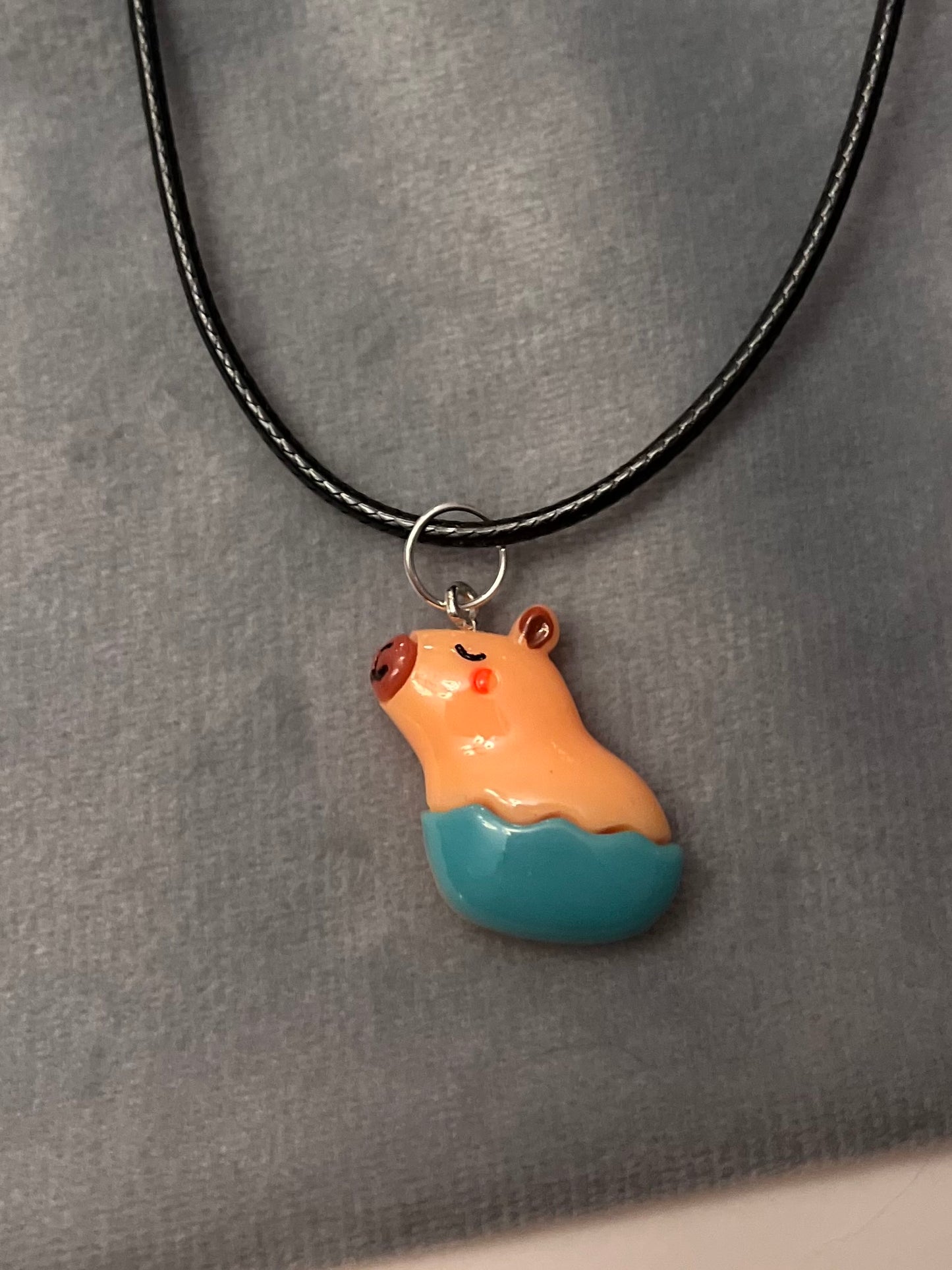 Capybara Necklace Cute Animal Jewelry Kapibara Charm Kawaii