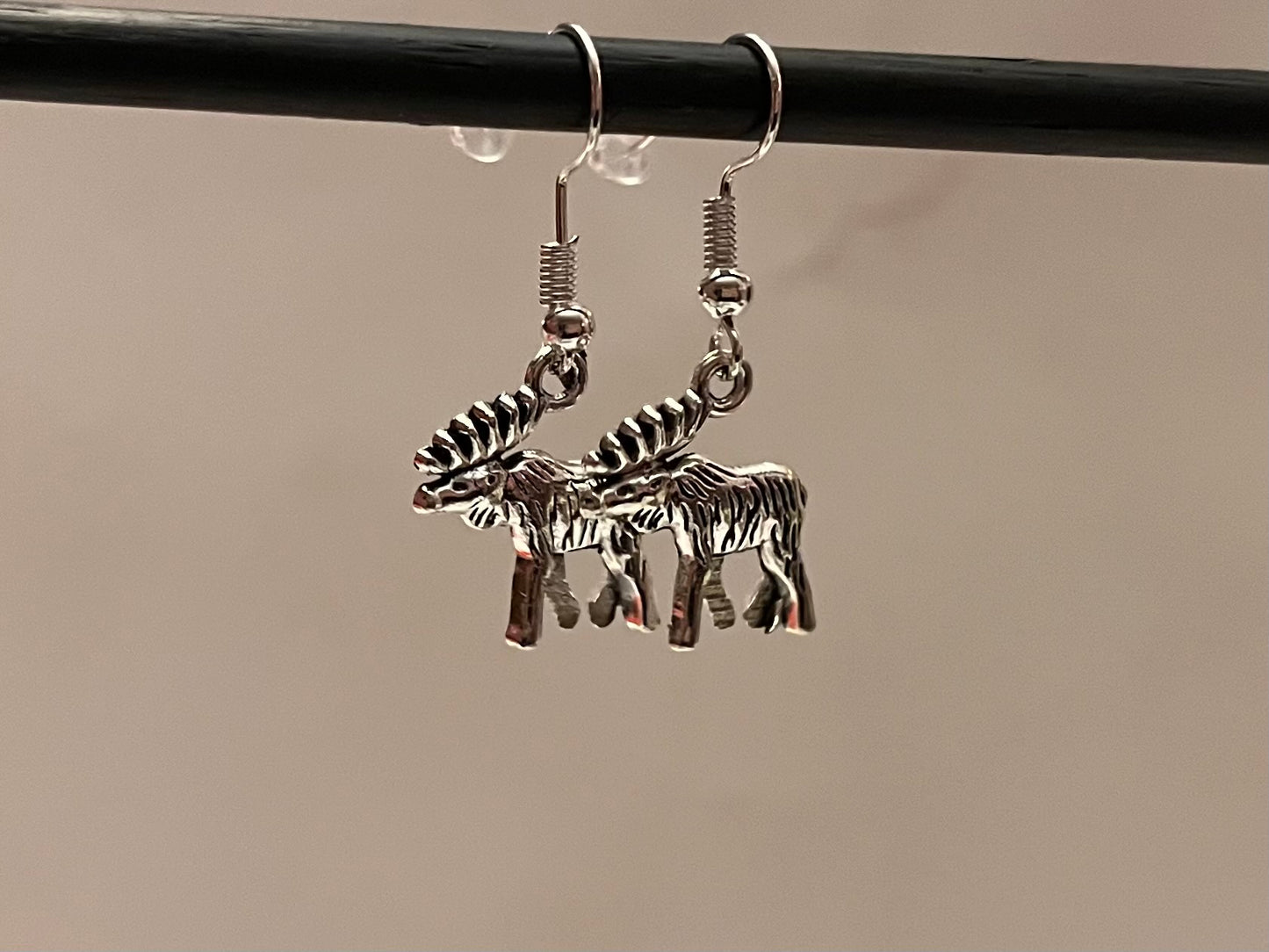 Moose Earrings Silver Imitation Swedish Souvenir