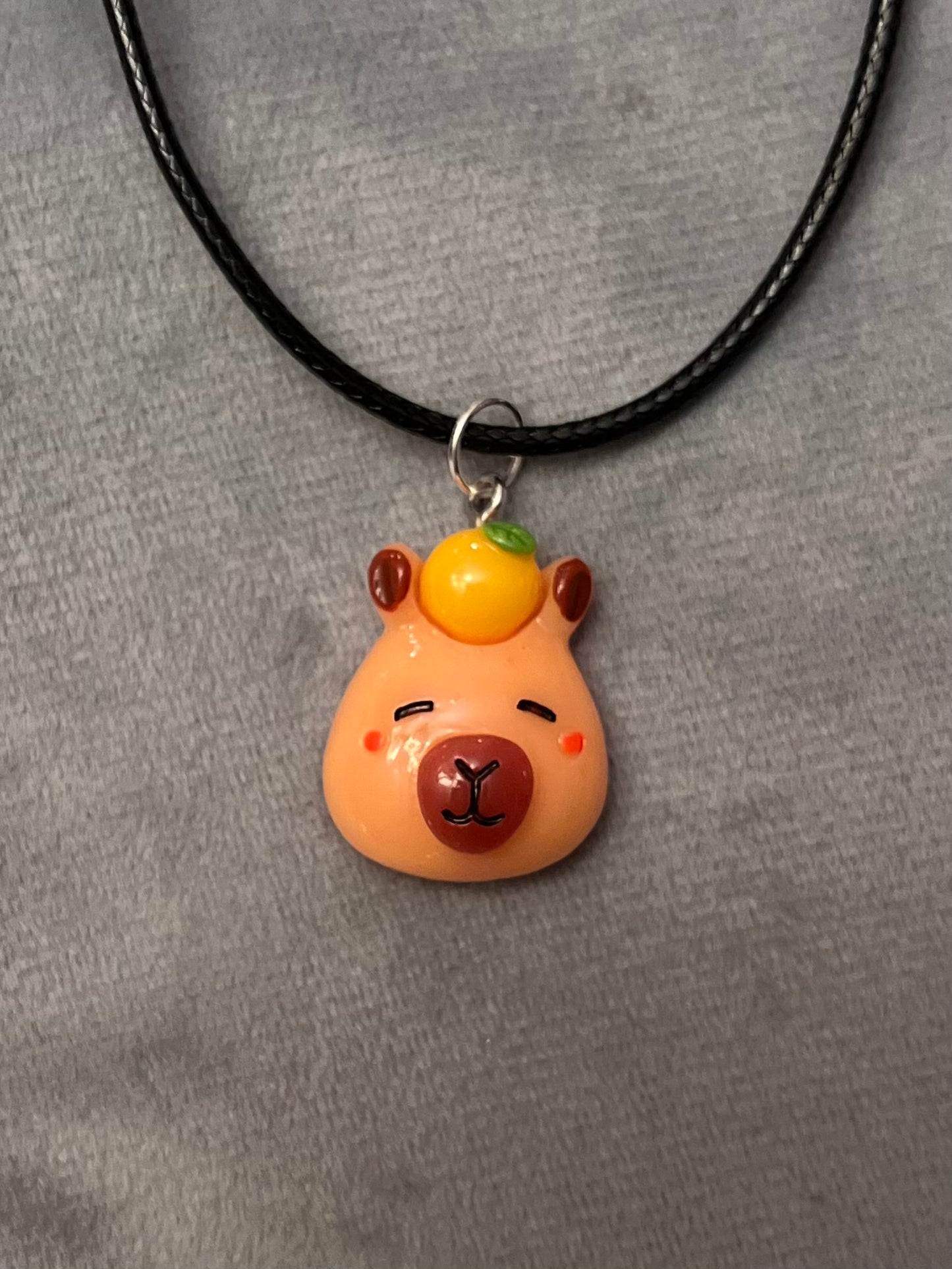 Capybara Necklace Cute Animal Jewelry Kapibara Charm Kawaii
