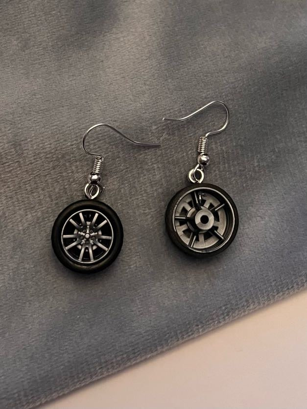 Car Tire Earrings Wheels Jewelry for Car Owner Gift for Vehicle Enthusiast Jewelry Car