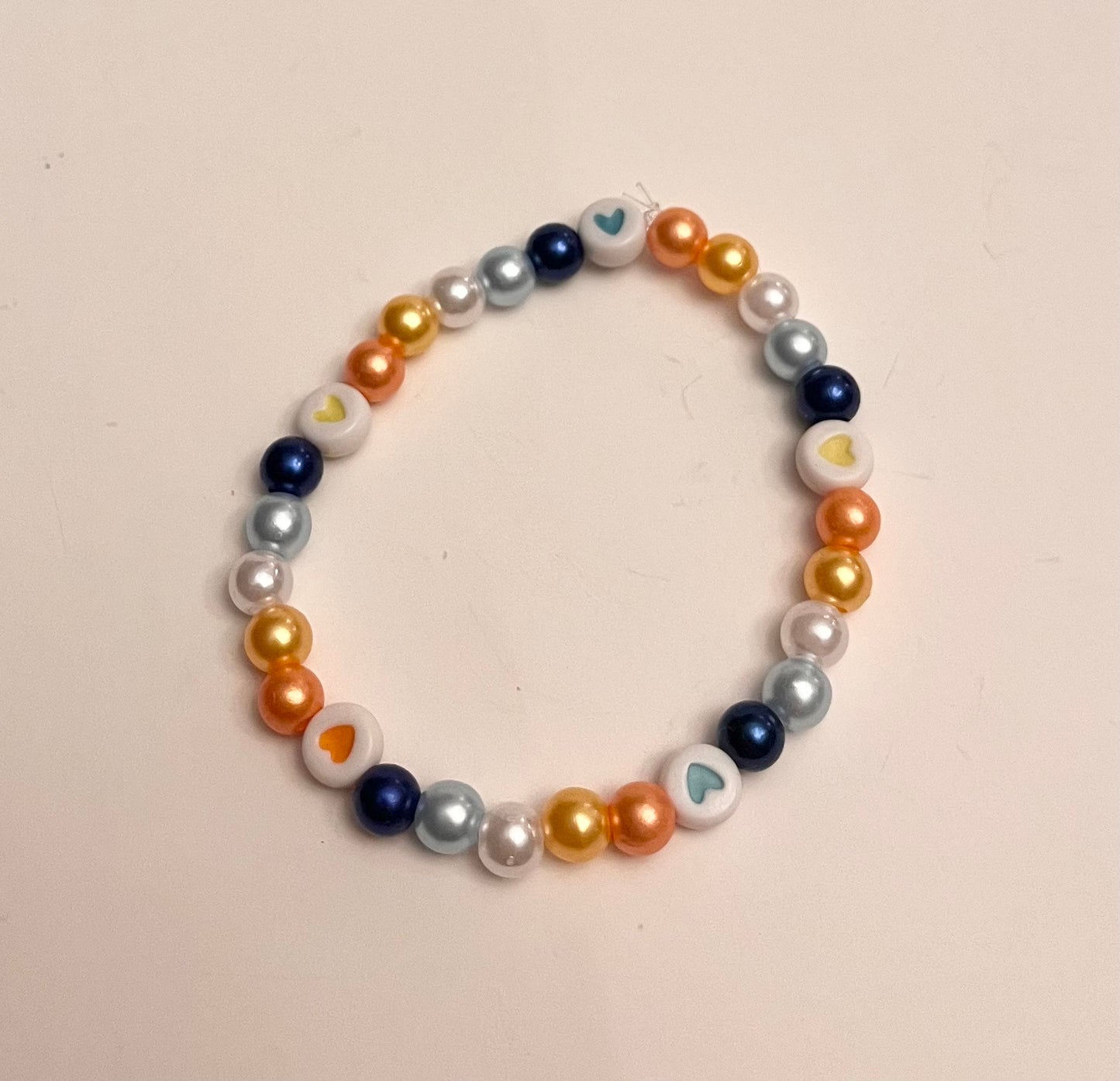 Aroace Bracelet Beaded Elastic with Hearts for Pride Season LGBTQ+ Jewelry Aroace flag colors