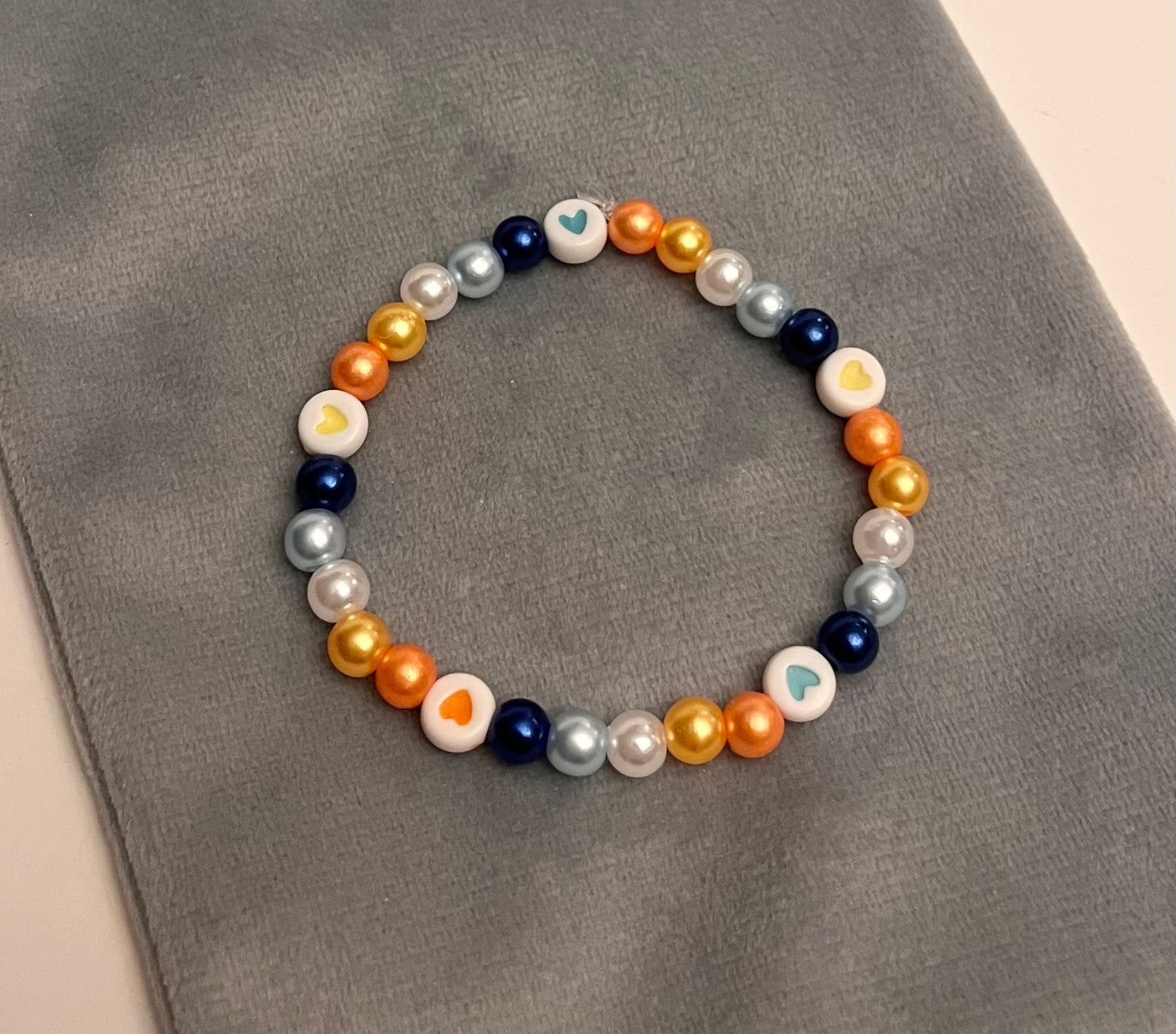 Aroace Bracelet Beaded Elastic with Hearts for Pride Season LGBTQ+ Jewelry Aroace flag colors