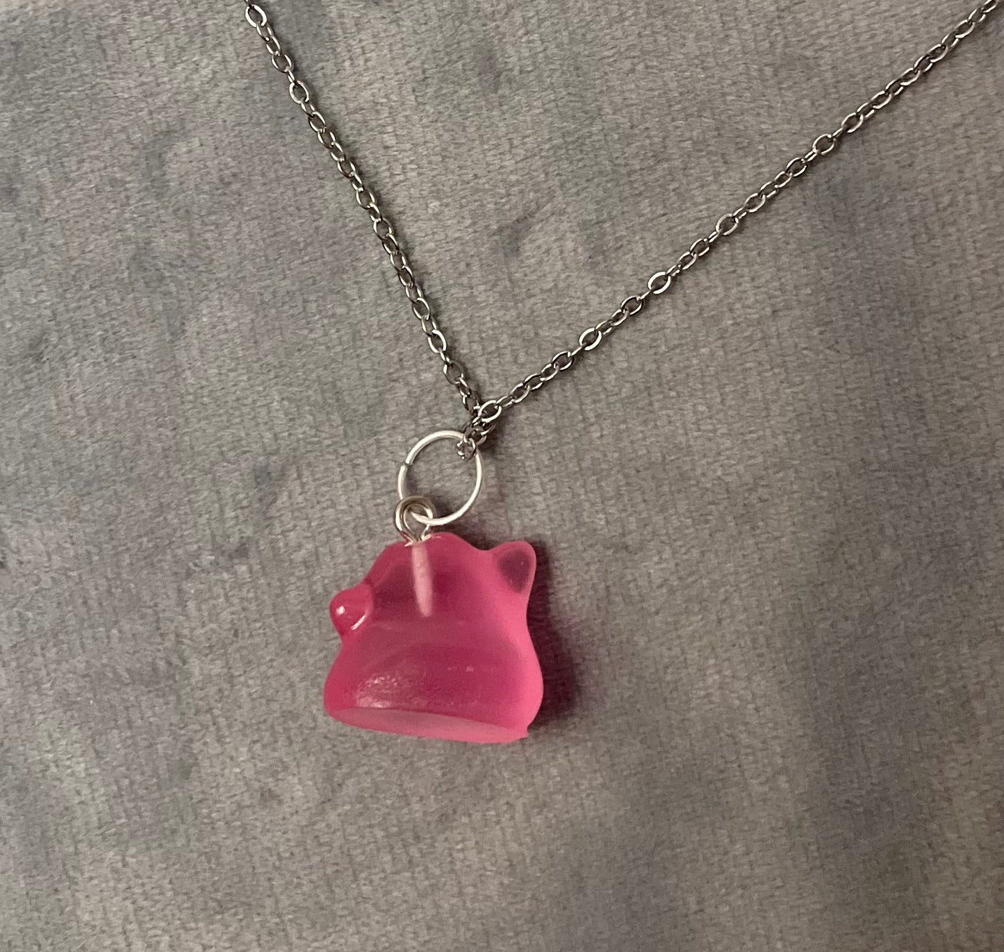 Luminous Ditto Necklace Pokémon Jewelry Ditto Pendant Video Game Necklace for Pokémon Fan Shiny Ditto Luminary Nintendo merch