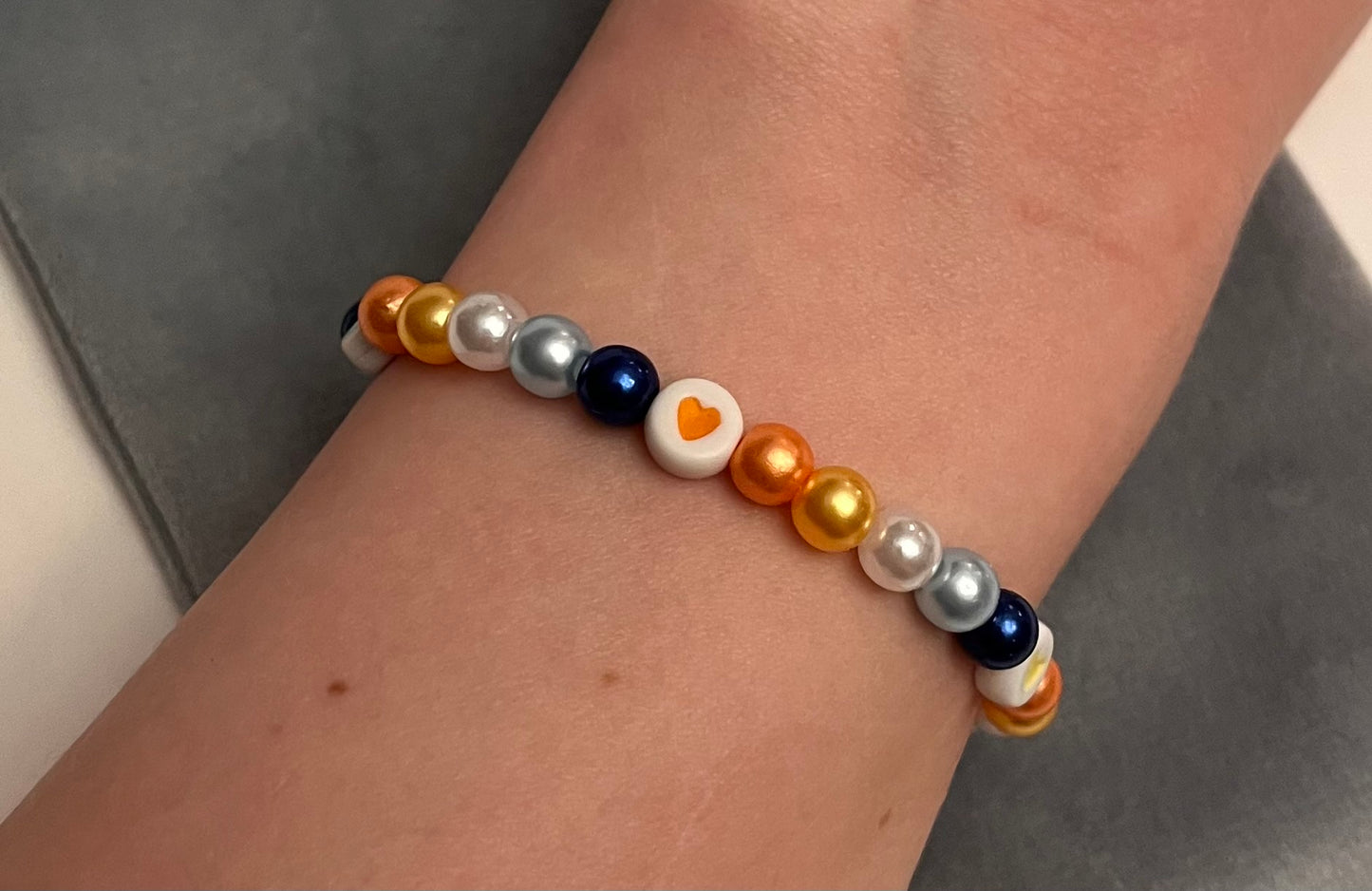 Aroace Bracelet Beaded Elastic with Hearts for Pride Season LGBTQ+ Jewelry Aroace flag colors