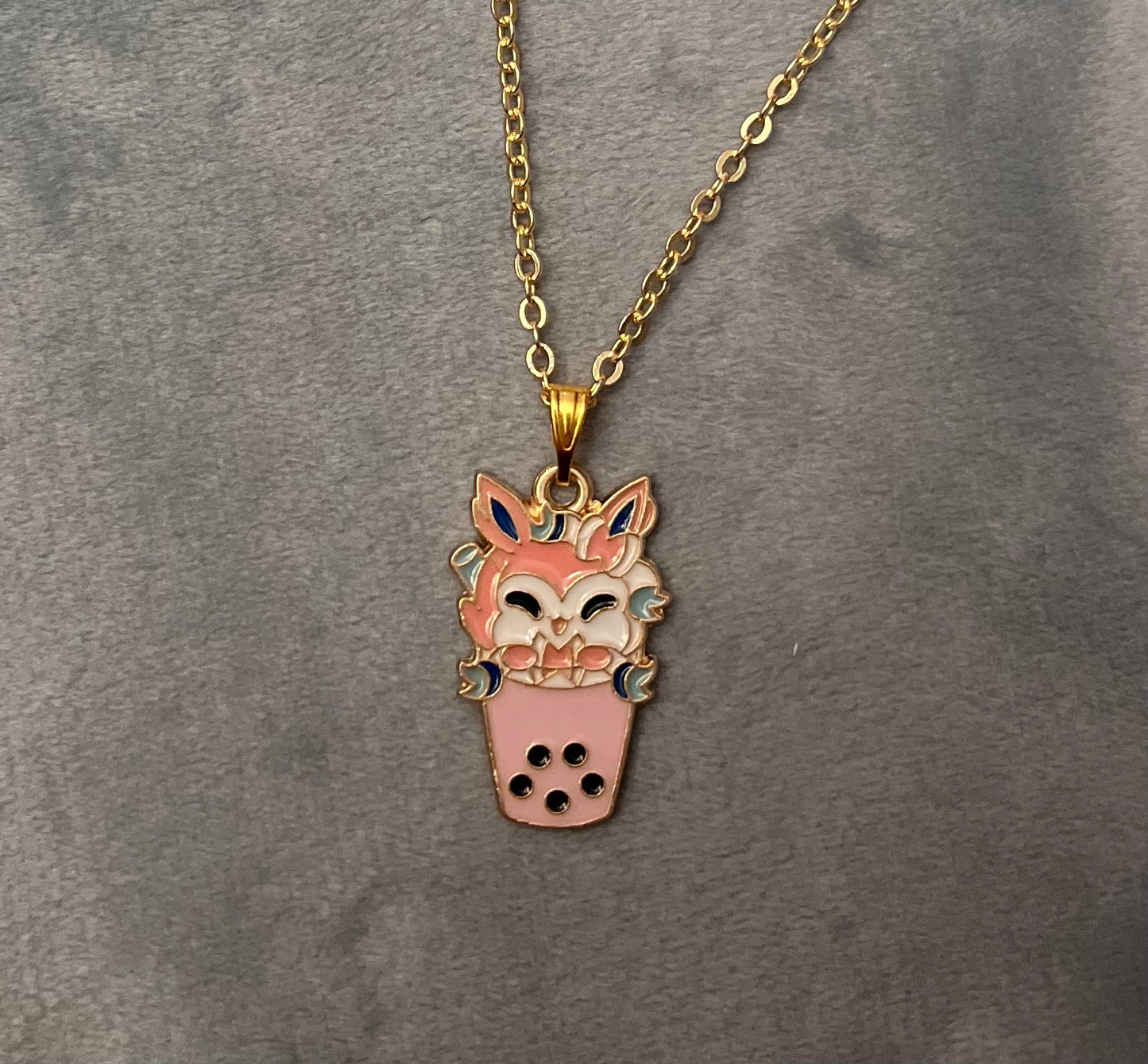 Eeveelutions Necklace Pokemon Boba Tea Eeveelutions Bubble Tea Pokemon Lover Gift Eevee Necklace Milk Tea Eeveelution