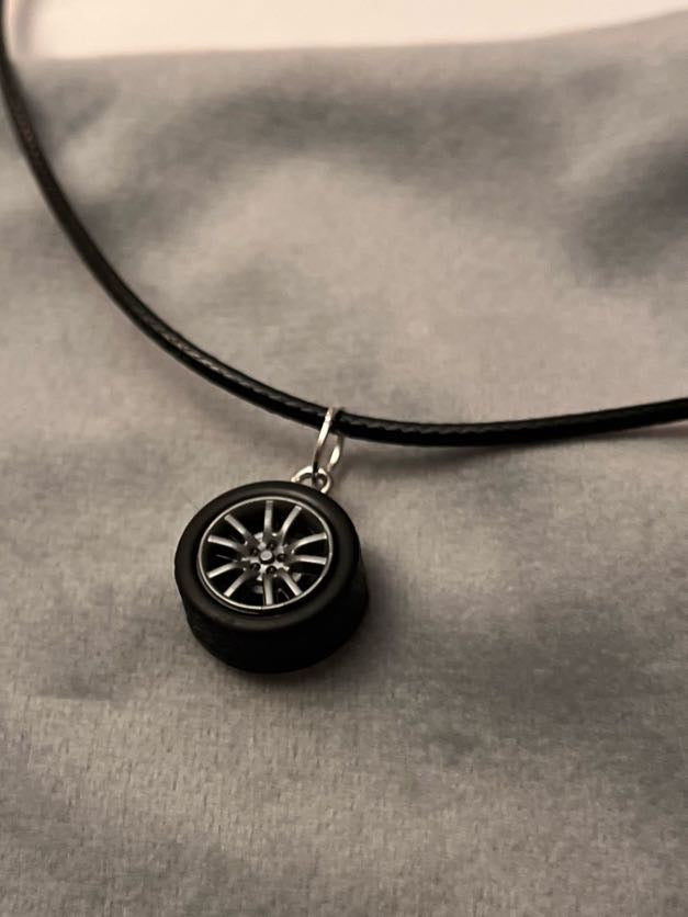 Car Tire Necklace with Wheel Pendant for Car Lover Gift for Vehicle Enthusiast Jewelry Car