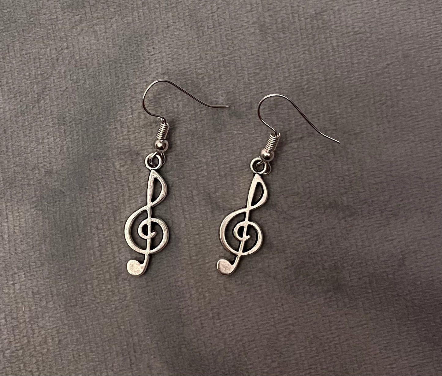 Treble Clef Earrings G-clef Charm Music Earrings Note Silver Imitation