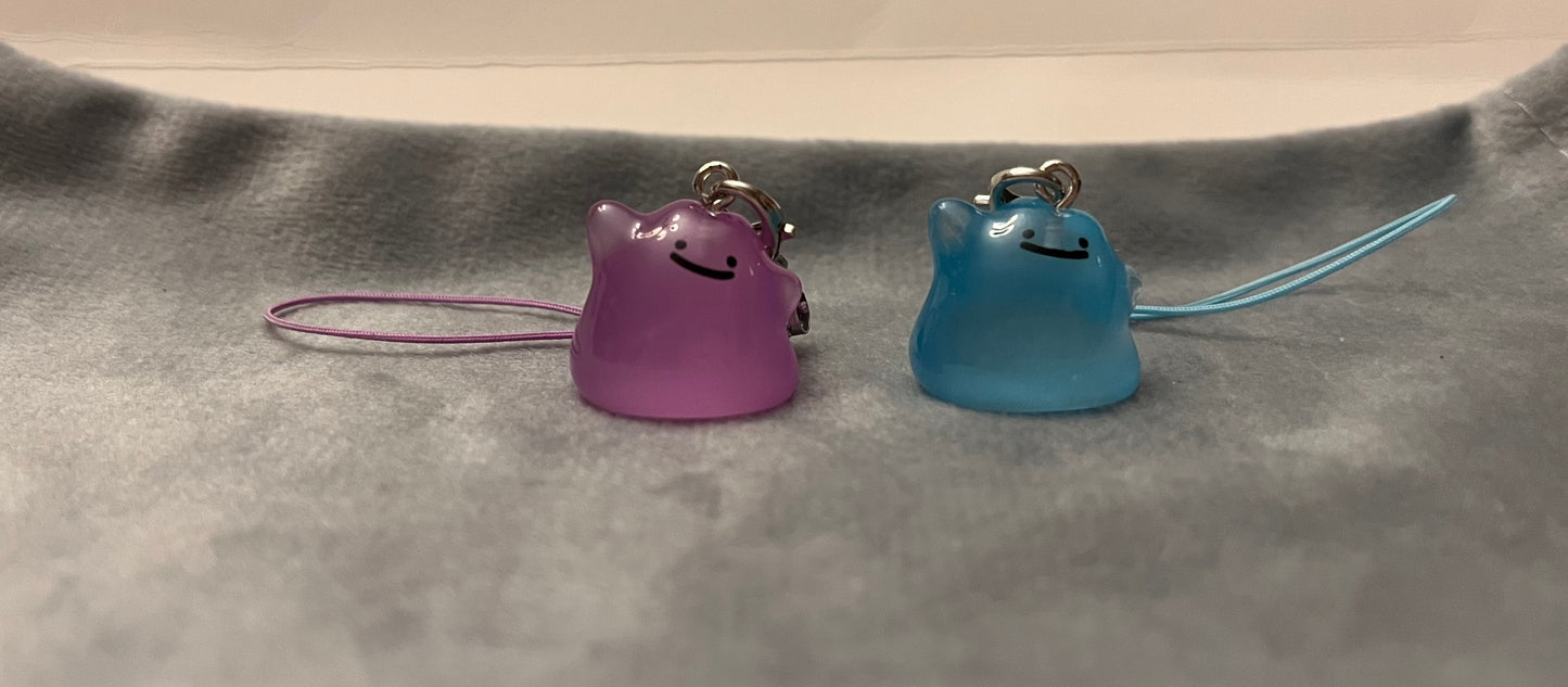 Luminous Ditto Phone Charm Pokémon Jewelry Ditto Keychain Pokémon Shiny Ditto Phonestrap for Pokémon Fan Gift