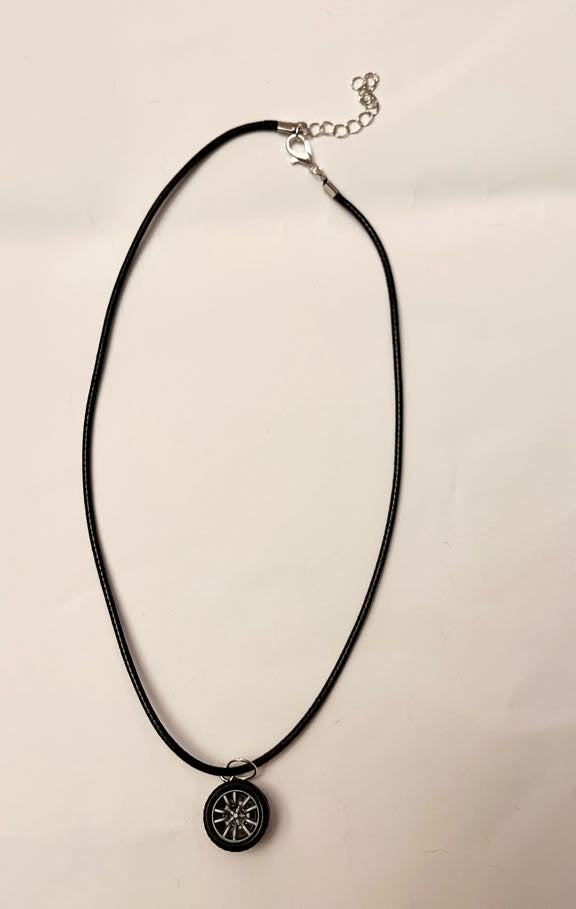 Car Tire Necklace with Wheel Pendant for Car Lover Gift for Vehicle Enthusiast Jewelry Car