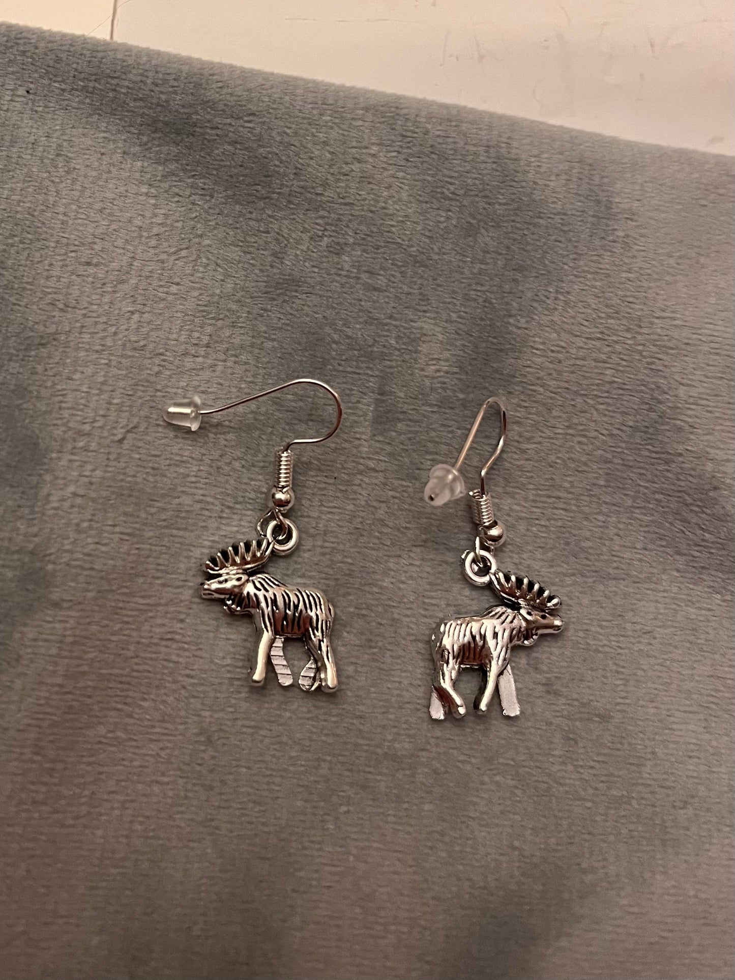 Moose Earrings Silver Imitation Swedish Souvenir
