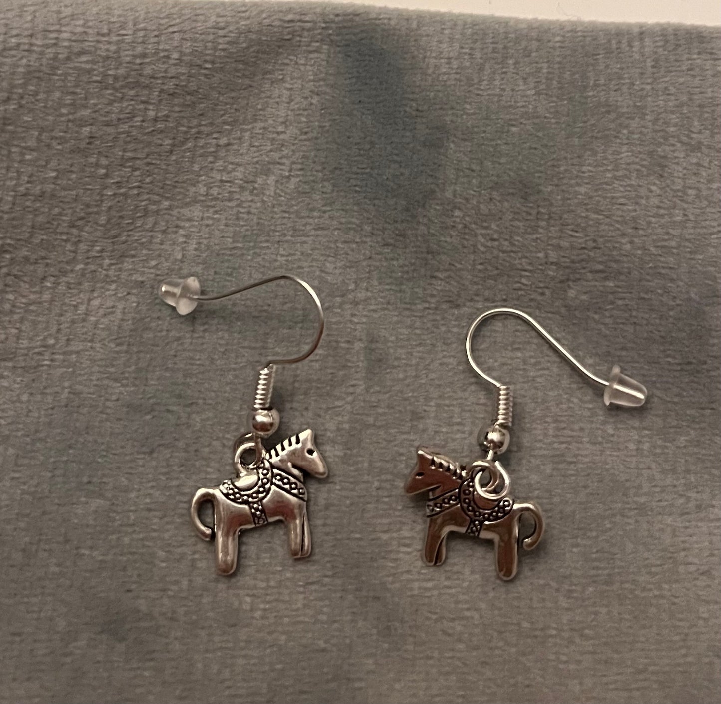 Dala Horse Earrings Dalahästar Silver Imitation Jewelry Swedish Souvenir