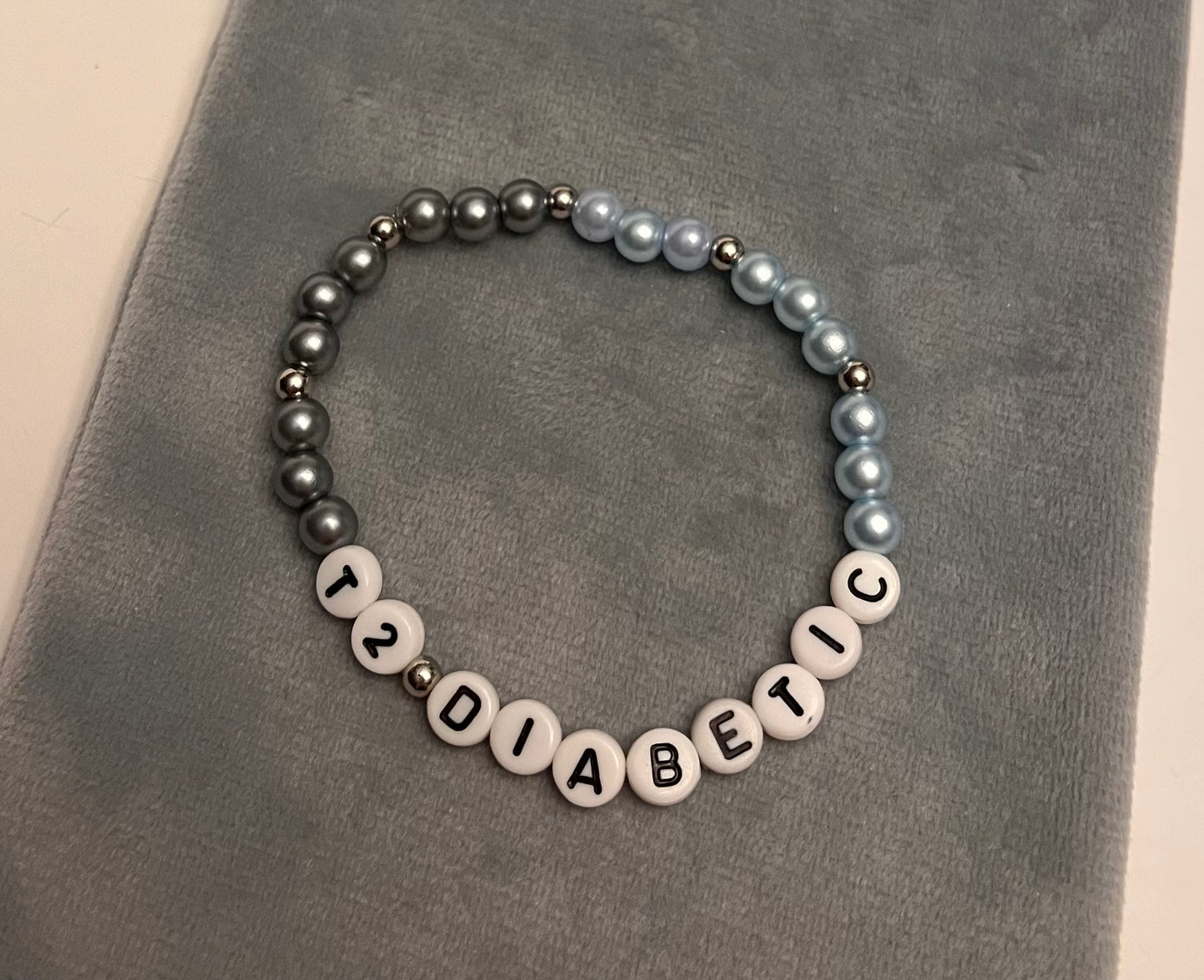 Diabetes Bracelet Diabetic Beaded Bracelet for Diabetes Awareness Elastic Bracelet Diabetes Jewelry