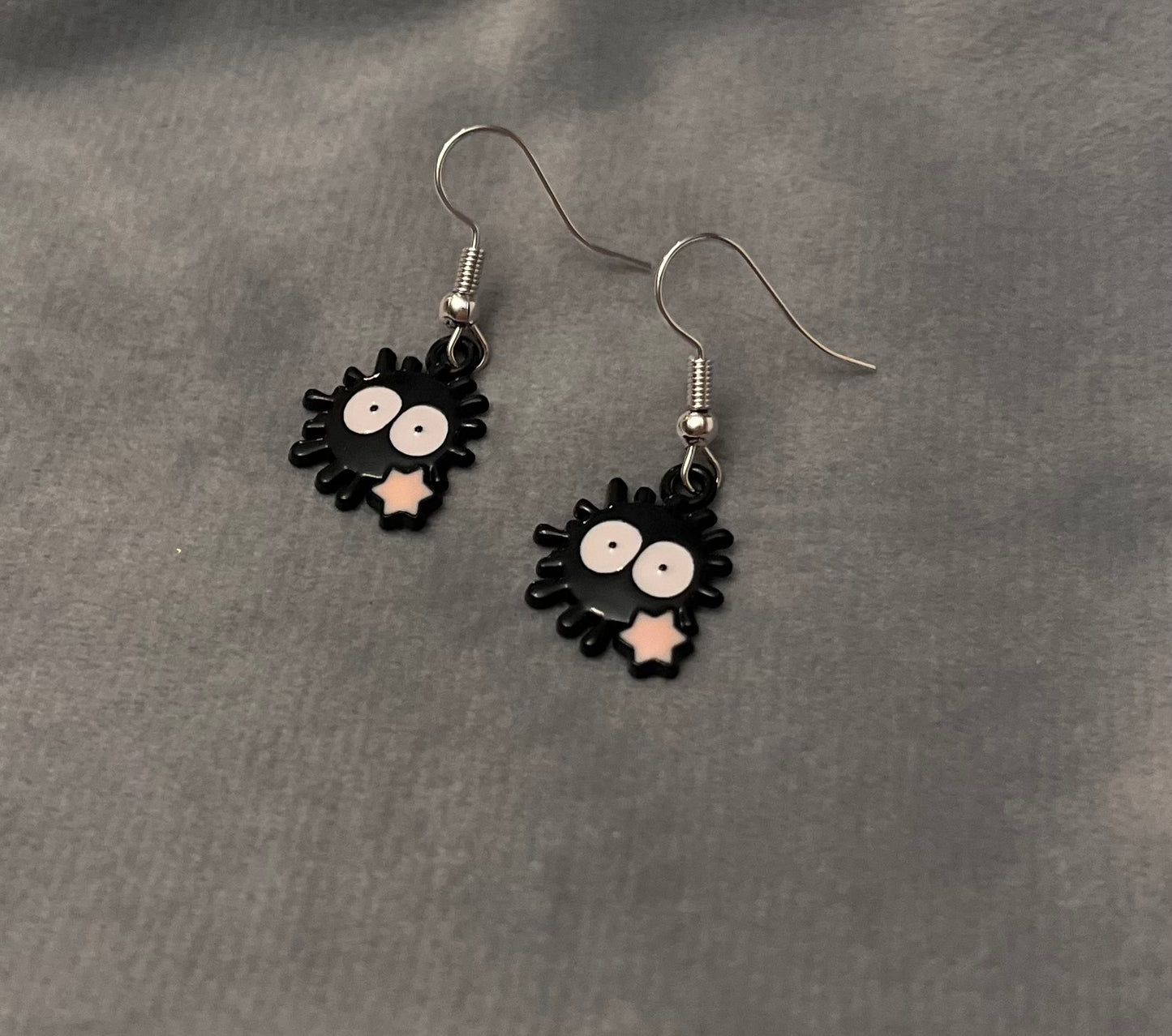 Susuwatari Earrings Black Soot Sprites Studio Ghibli Jewelry Ghibli Lover
