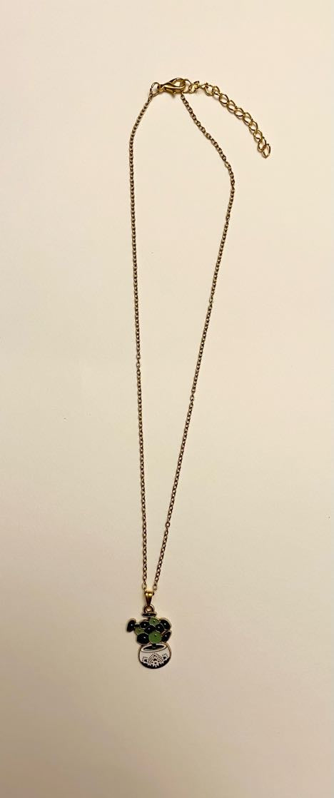 Plant Mama Halsband Guldimitation Smycke Krukväxt Present till växtälskare Monstera berlock Elefantöra Krukväxt halsband