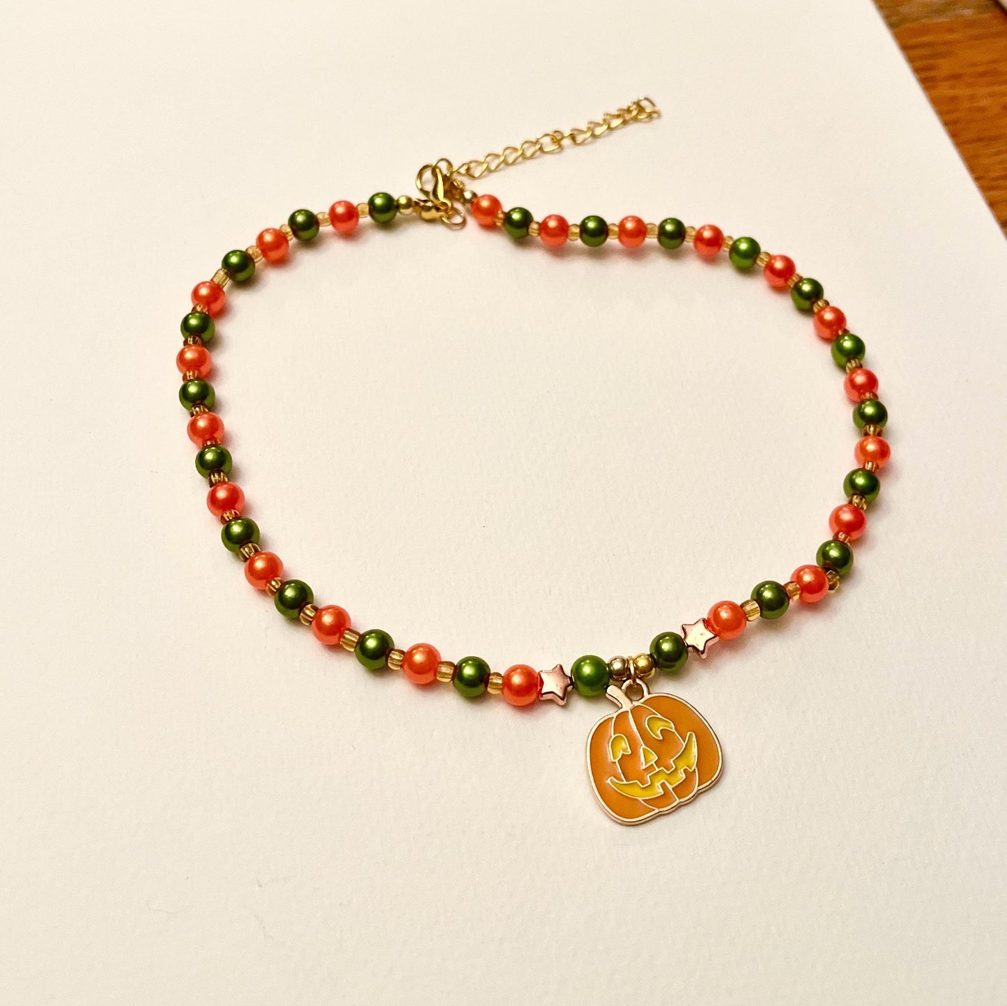 Halloween Choker Pärlhalsband Pumpasmycken för Halloween Halsband