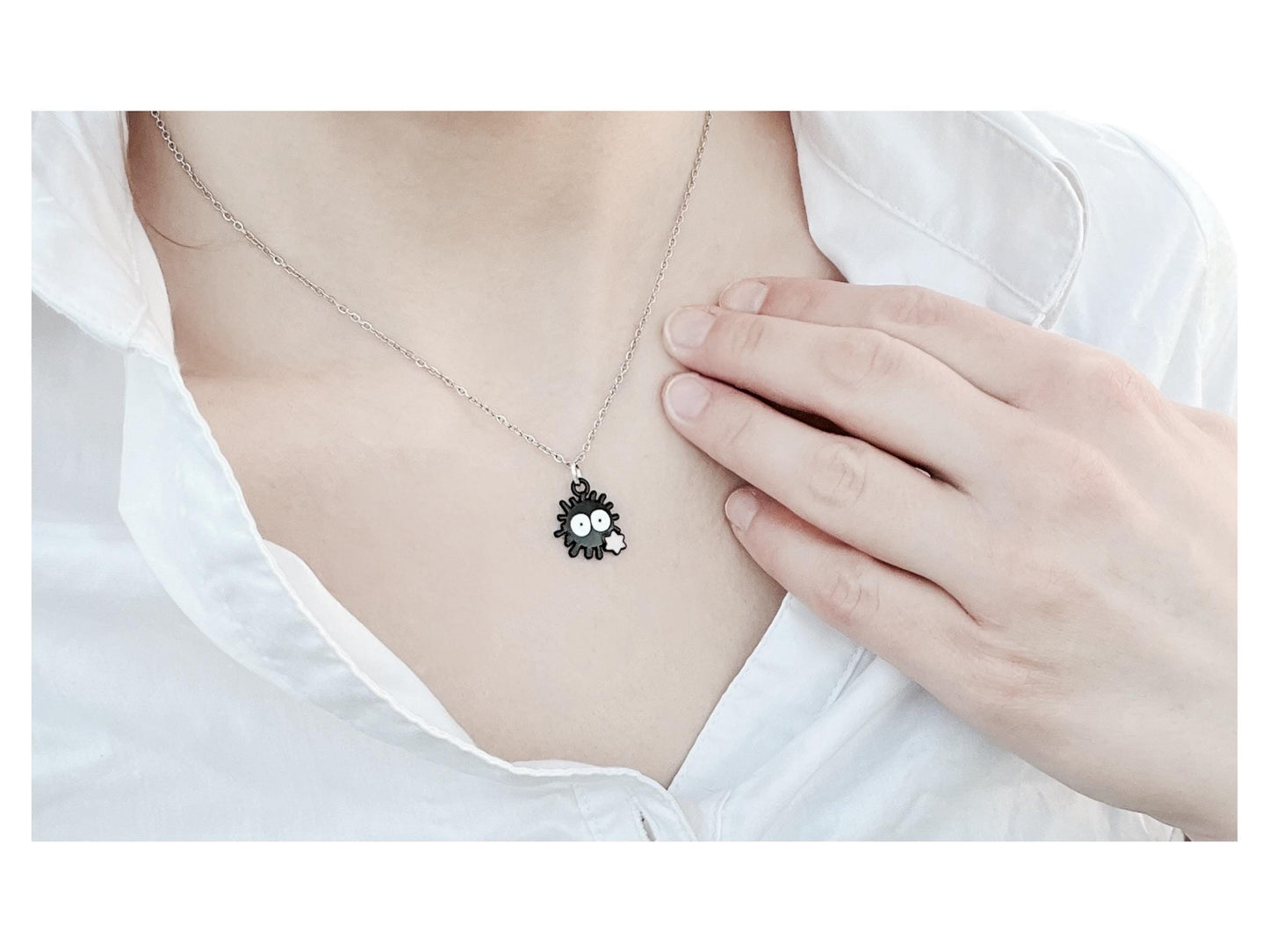 Susuwatari Halsband Studio Ghibli Halsband Black Soot Sprite Smycken Makkuro Kuroske Konpeitou Halsband för Ghibli-älskare Present Söt Ghibli