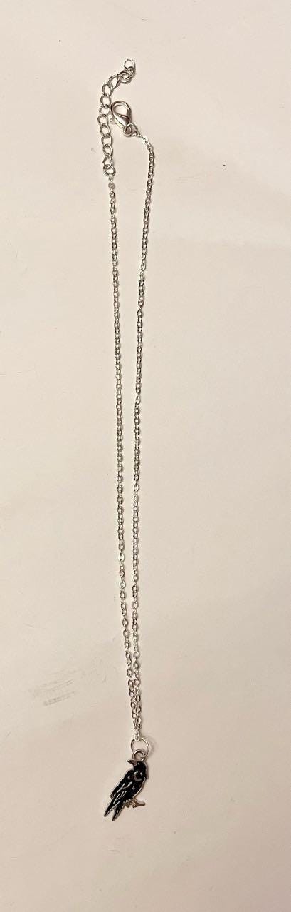 Magisk korp halsband kråka smycke wicca present hedniskt hänge stjärna silverimitation halvmåne gudinna smycken
