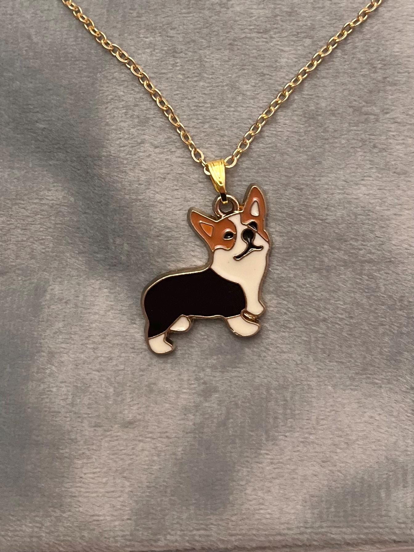 Corgi Necklace Gold Imitation Necklace for Corgi Lover Gift for Corgi Owner I love Corgis  Jewelry Dog Necklace