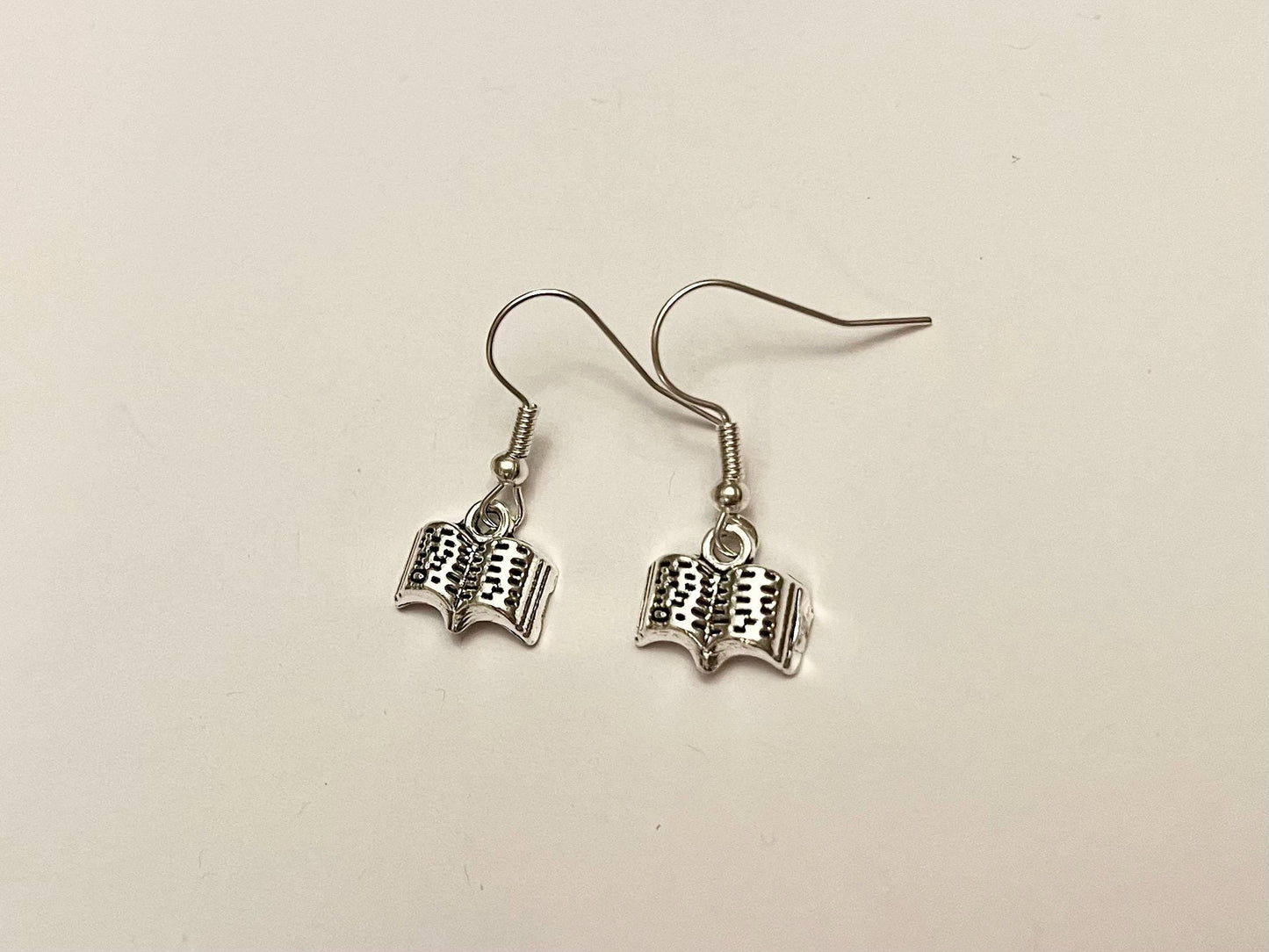 Örhängen böcker silver imitation Bokörhängen Öppen bok present till bokälskare Smycken Bibliofil gåva för läsare Bokhänge