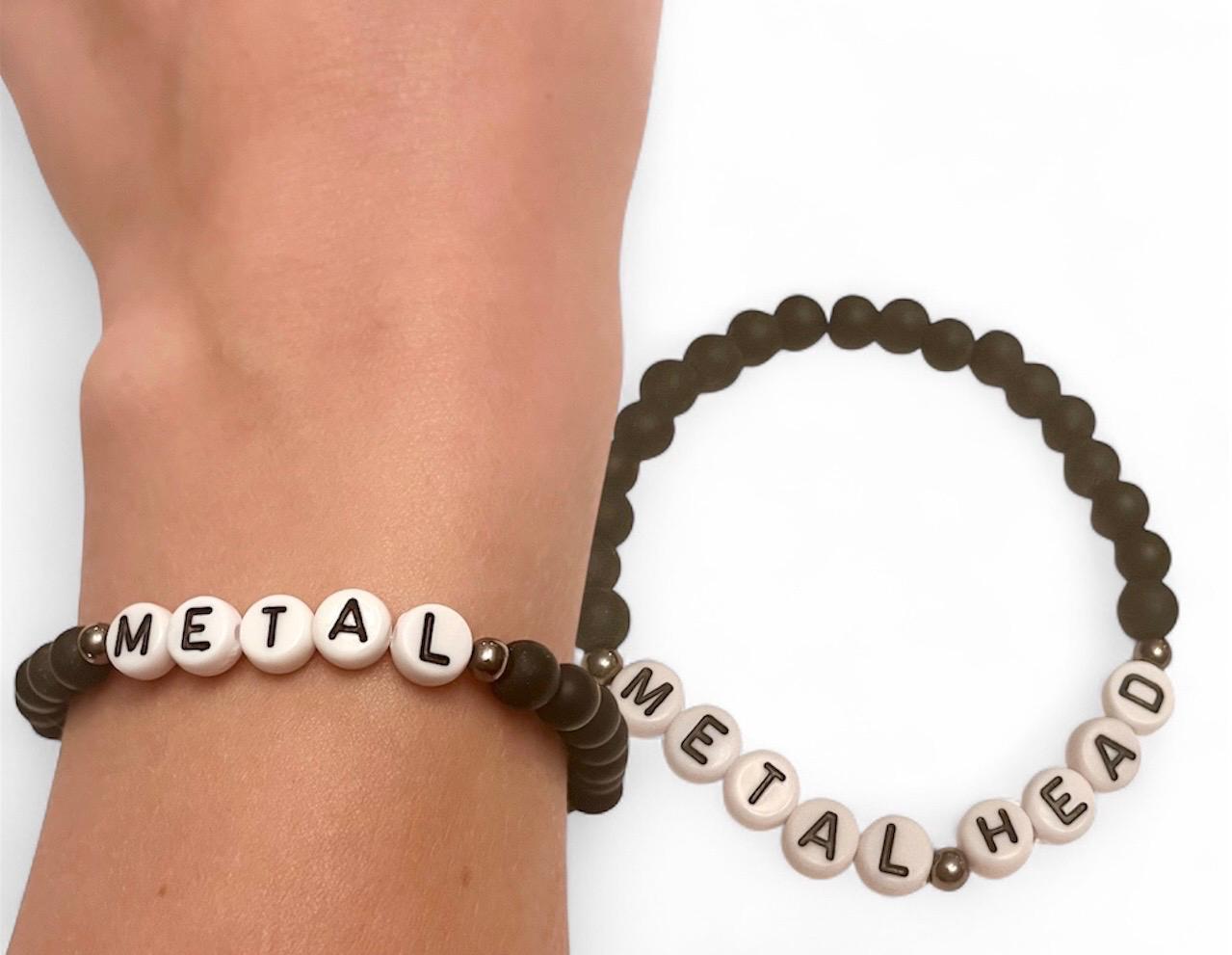 Metal armband Metalhead smycke för metalälskare Present till metalfan Svart armband Metal musik merchandise