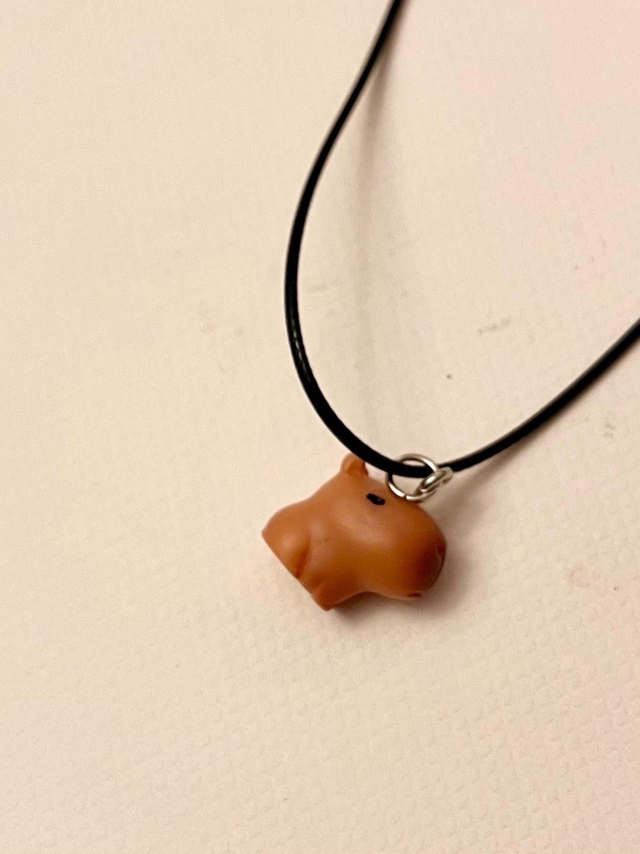 Capybara Necklace Cute Miniature Animal Jewelry Kapibara Charm Kawaii Choker