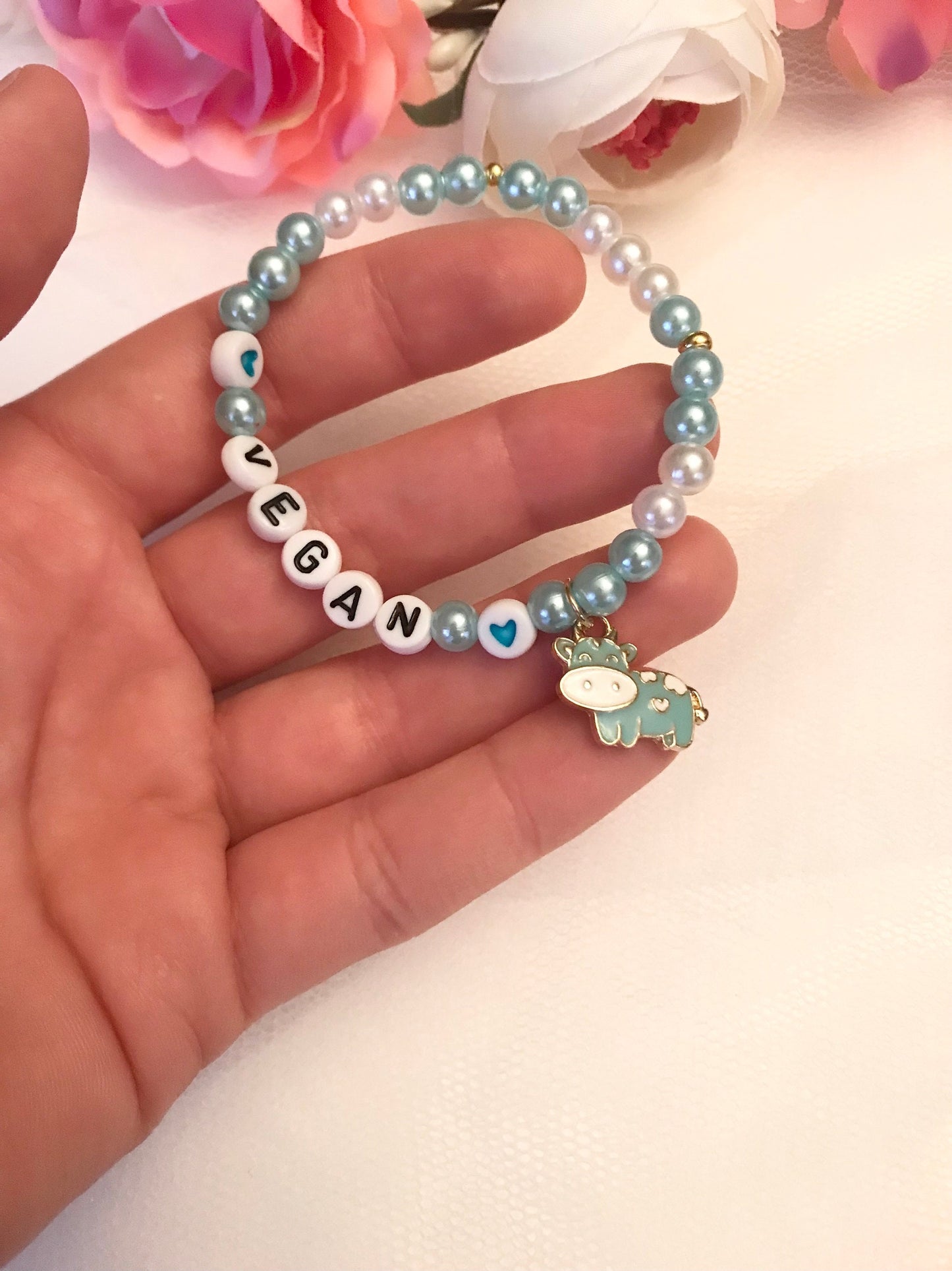 Vegan armband pärlat elastiskt ko-berlock 