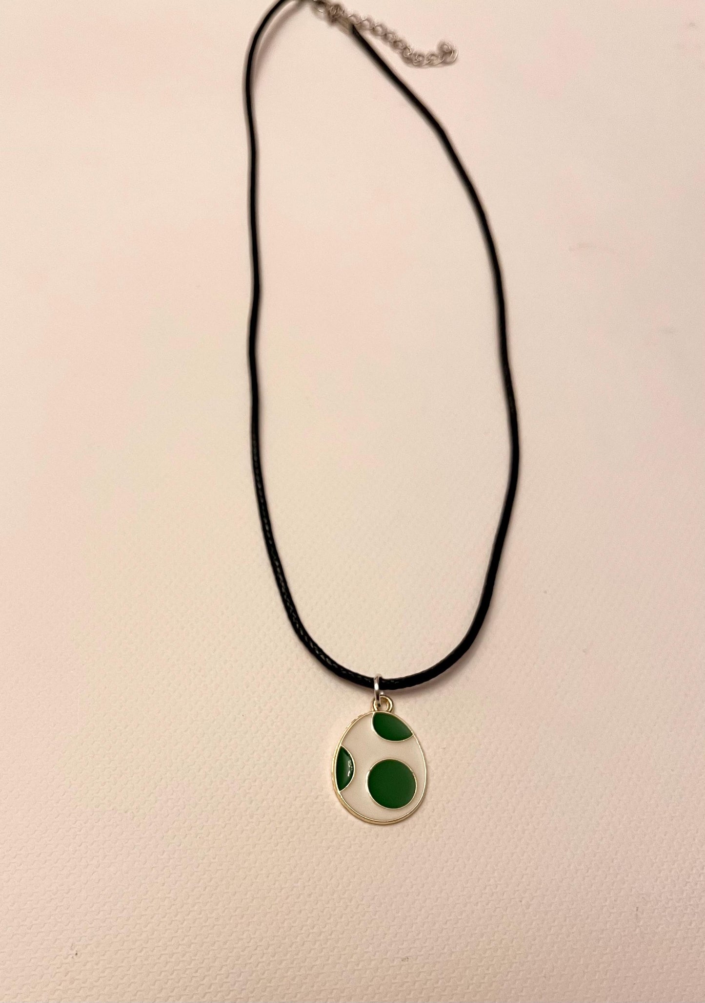 Nintendo Yoshi Egg Necklace with Charm Nostalgic Gift for Retro Gamer Handmade Video Game Jewelry Yoshi Pendant