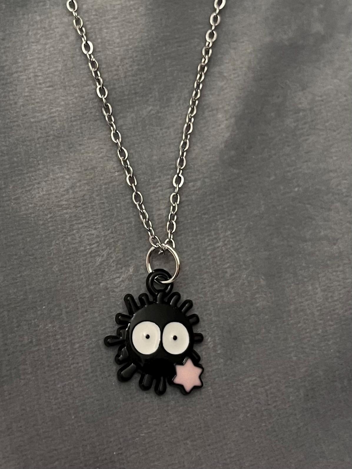 Susuwatari Halsband Studio Ghibli Halsband Black Soot Sprite Smycken Makkuro Kuroske Konpeitou Halsband för Ghibli-älskare Present Söt Ghibli