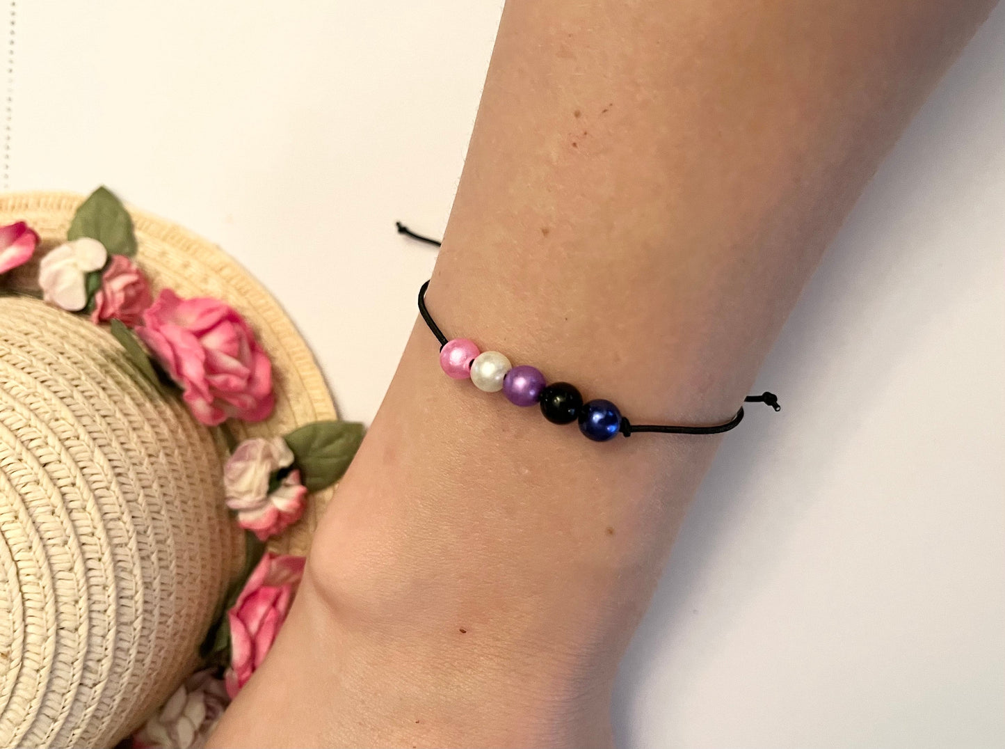 Genderfluid armband med pärlor, justerbart elastiskt armband HBTQ+ smycken för Pride-månaden accessoarer