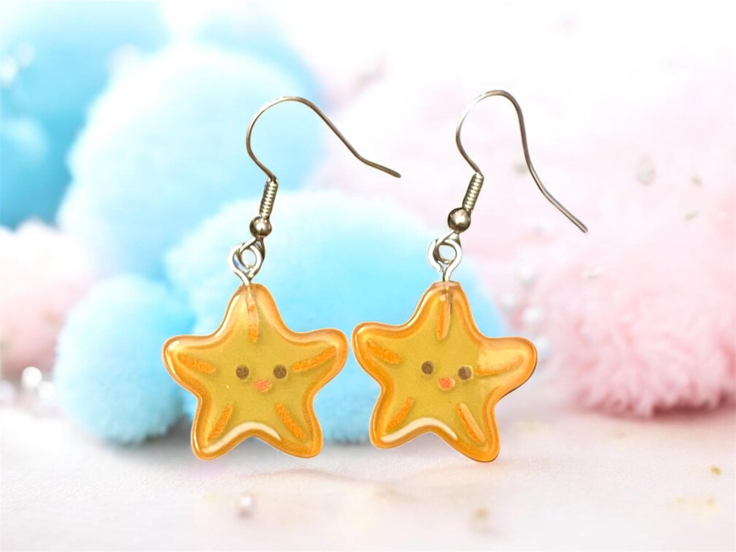 Stjärnor örhängen Söta glada stjärnor Örhängen för barn Kawaii stars 