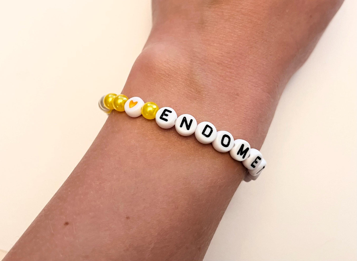 Endometrios armband Endometrios medvetenhet för kvinnors hälsa Gult elastiskt pärlarmband smycken Handgjort