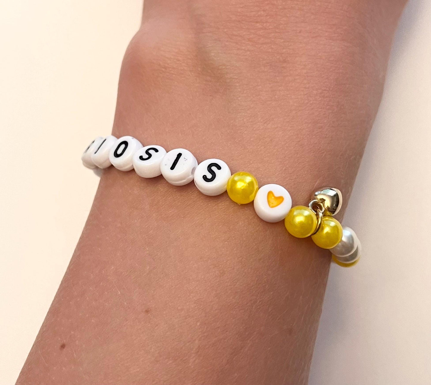 Endometrios armband Endometrios medvetenhet för kvinnors hälsa Gult elastiskt pärlarmband smycken Handgjort