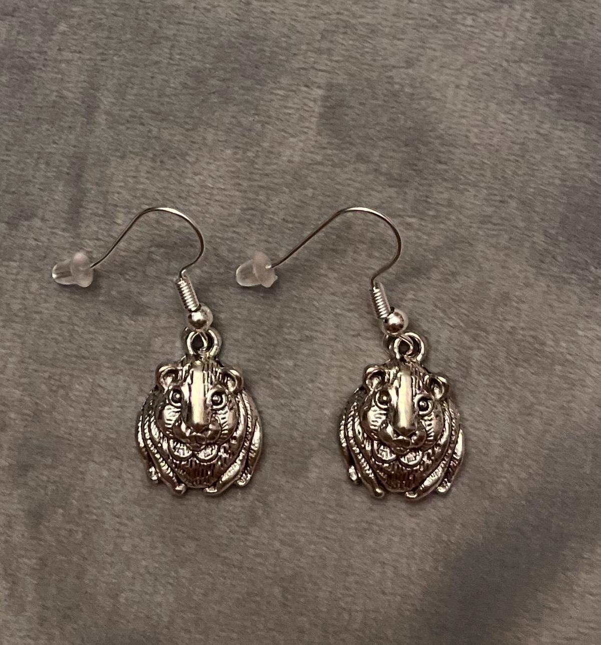 Guinea Pig Earrings Silver Imitation Minimalistic Jewelry for Guinea Pig Lover Gift Animal Earrings Cavy