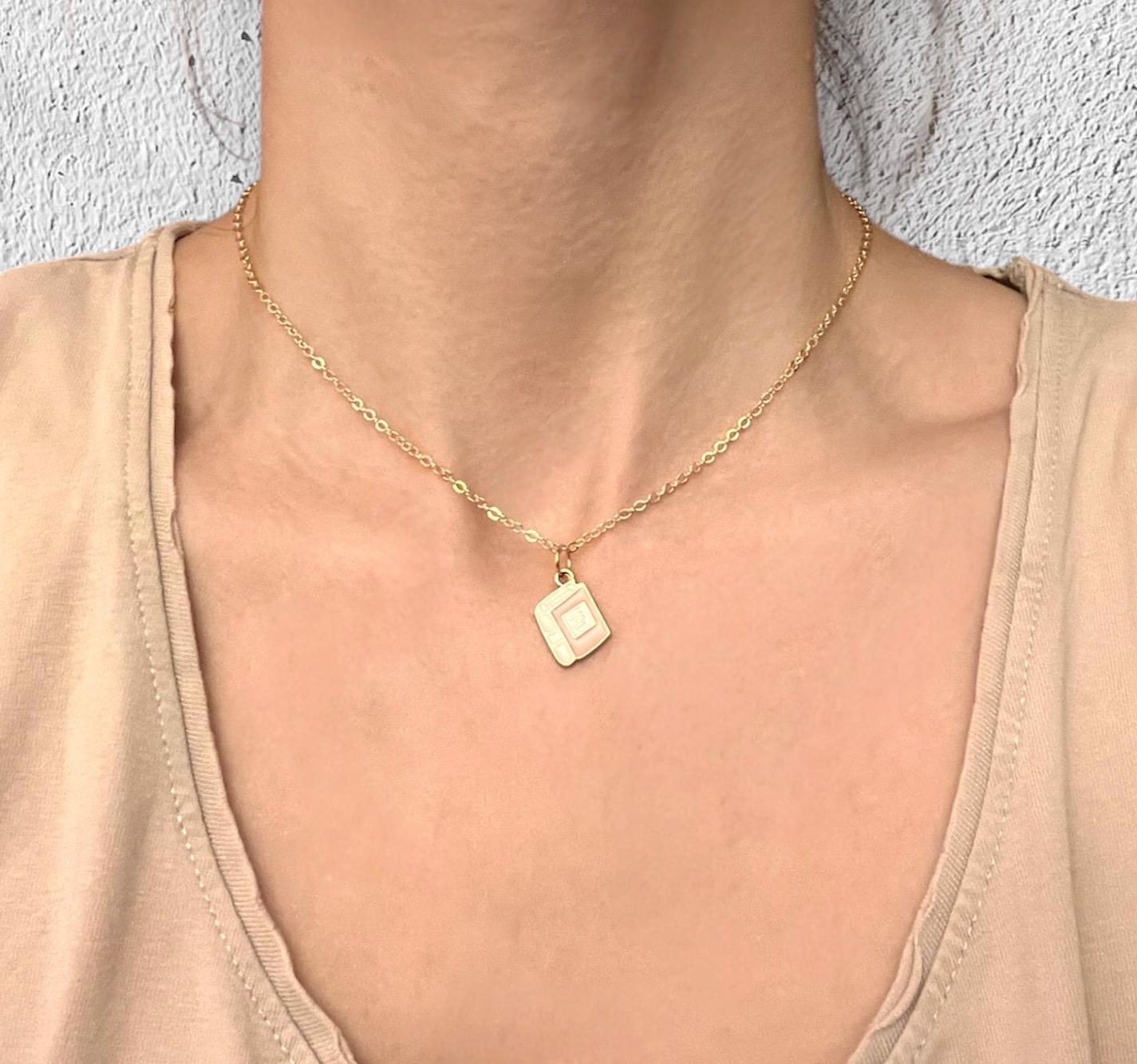 Book Necklace for Booklover Gift for Reader Miniature Book Jewelry I love Books Gold Imitation