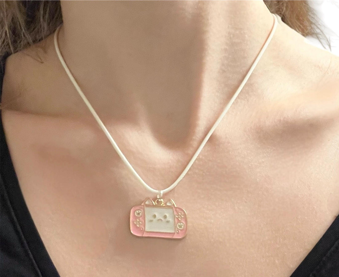 Cozy Gamer Necklace for Gamer Girl Gift Gamer Jewelry Video Game Necklace  Console Charm Cute Game Necklace Pink