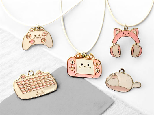 Cozy Gamer Necklace for Gamer Girl Gift Gamer Jewelry Video Game Necklace  Console Charm Cute Game Necklace Pink