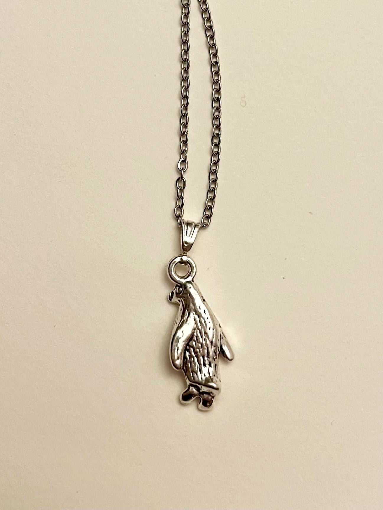 Emperor Penguin Necklace for Penguin Lover Gift I Love Penguins Jewelry Penguin Charm Silver Imitation Penguin Pendant Animal